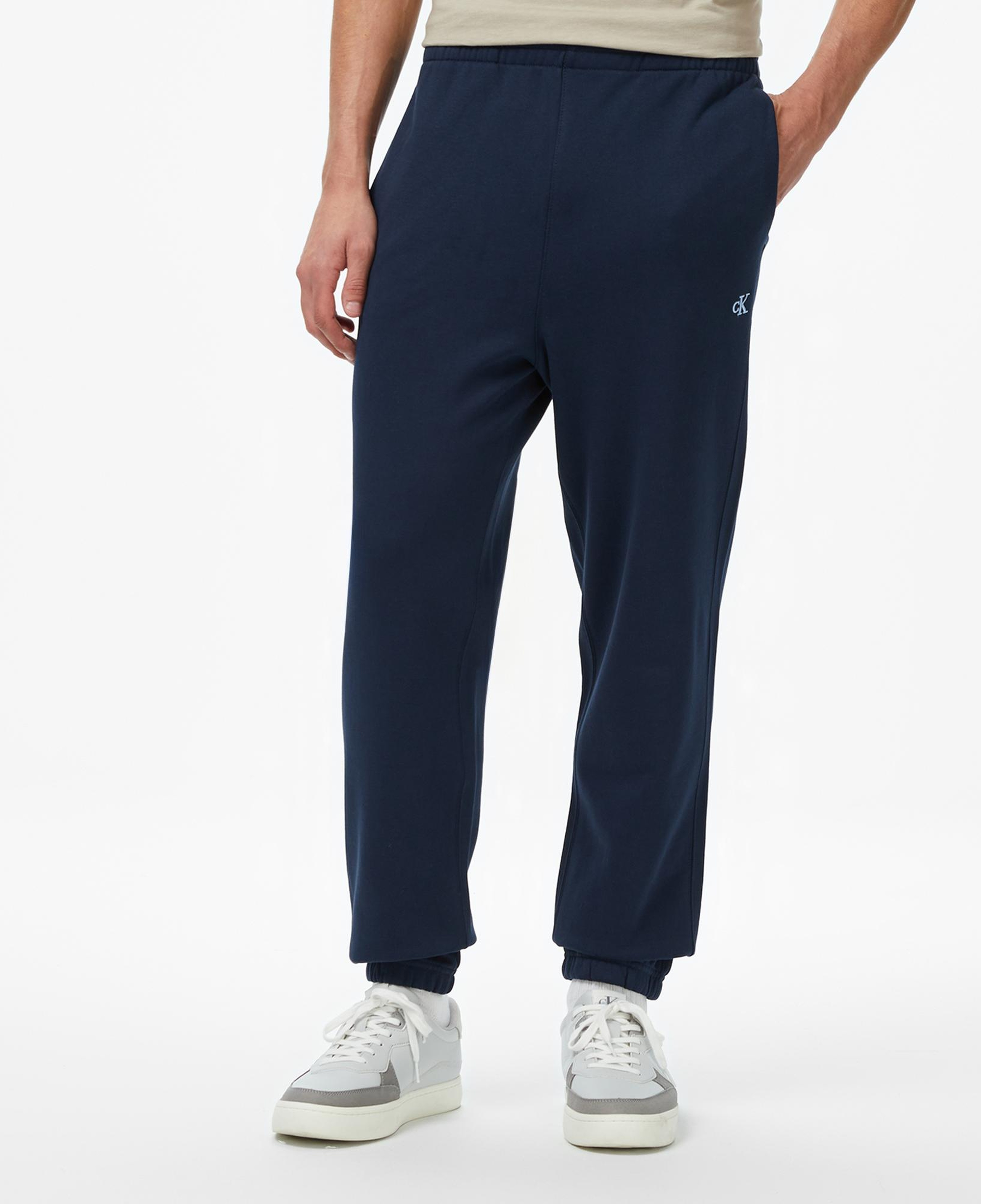 Calvin Klein Terry Monogram Jogger Erkek Lacivert Eşofman Altı