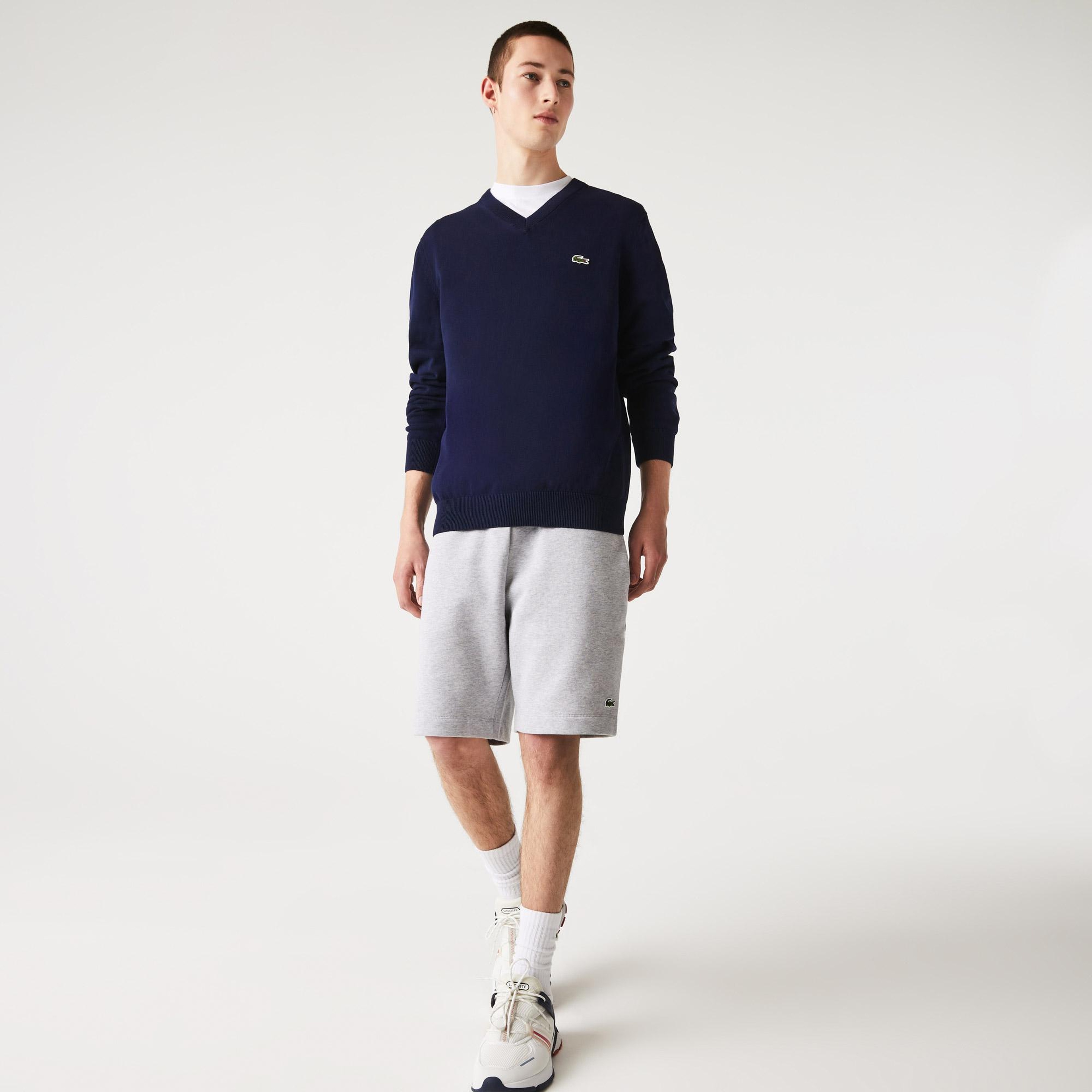 Lacoste Erkek Regular Fit V Yaka Lacivert Triko