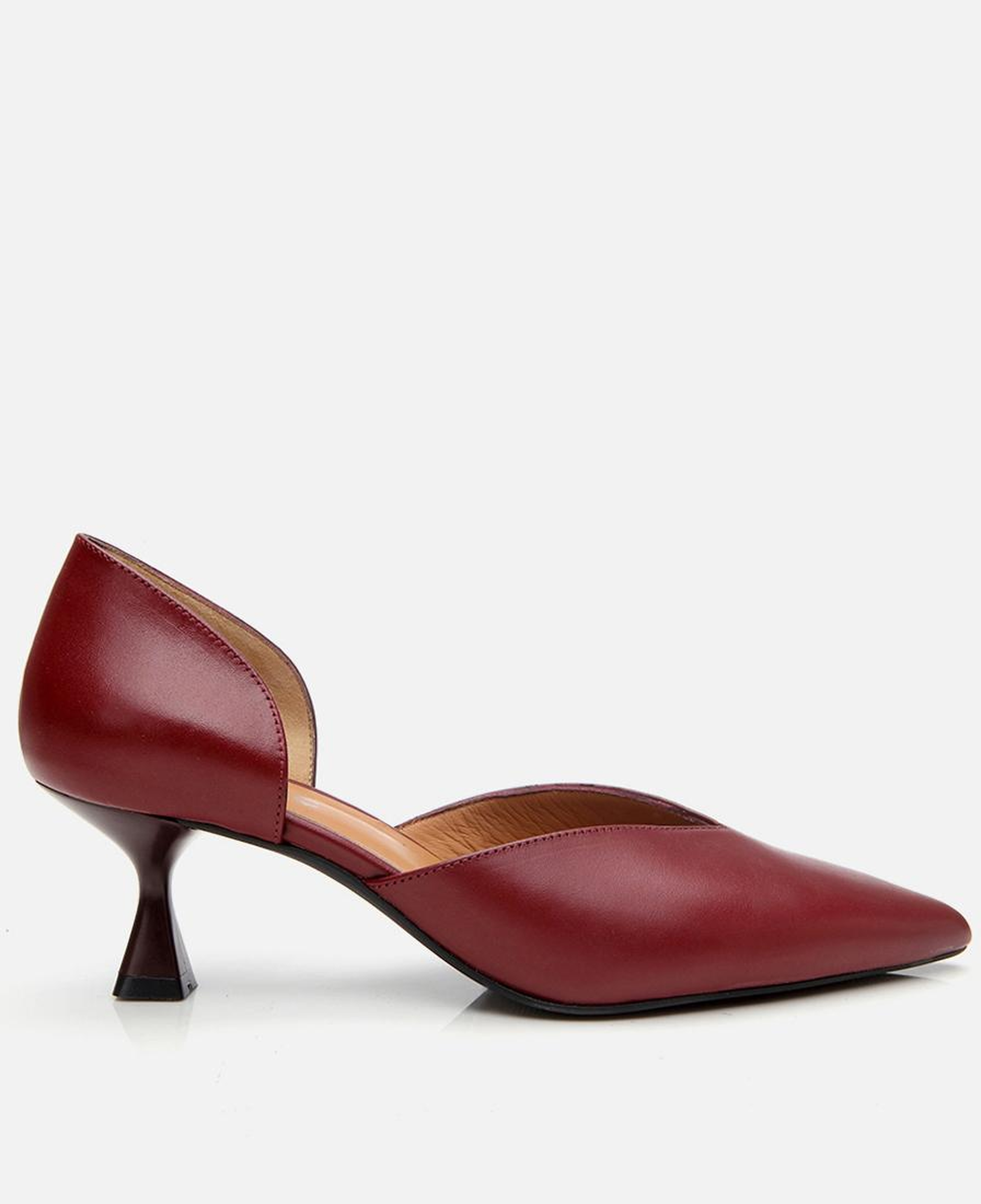 Kadın Deri Bordo İnce Topuklu Stiletto