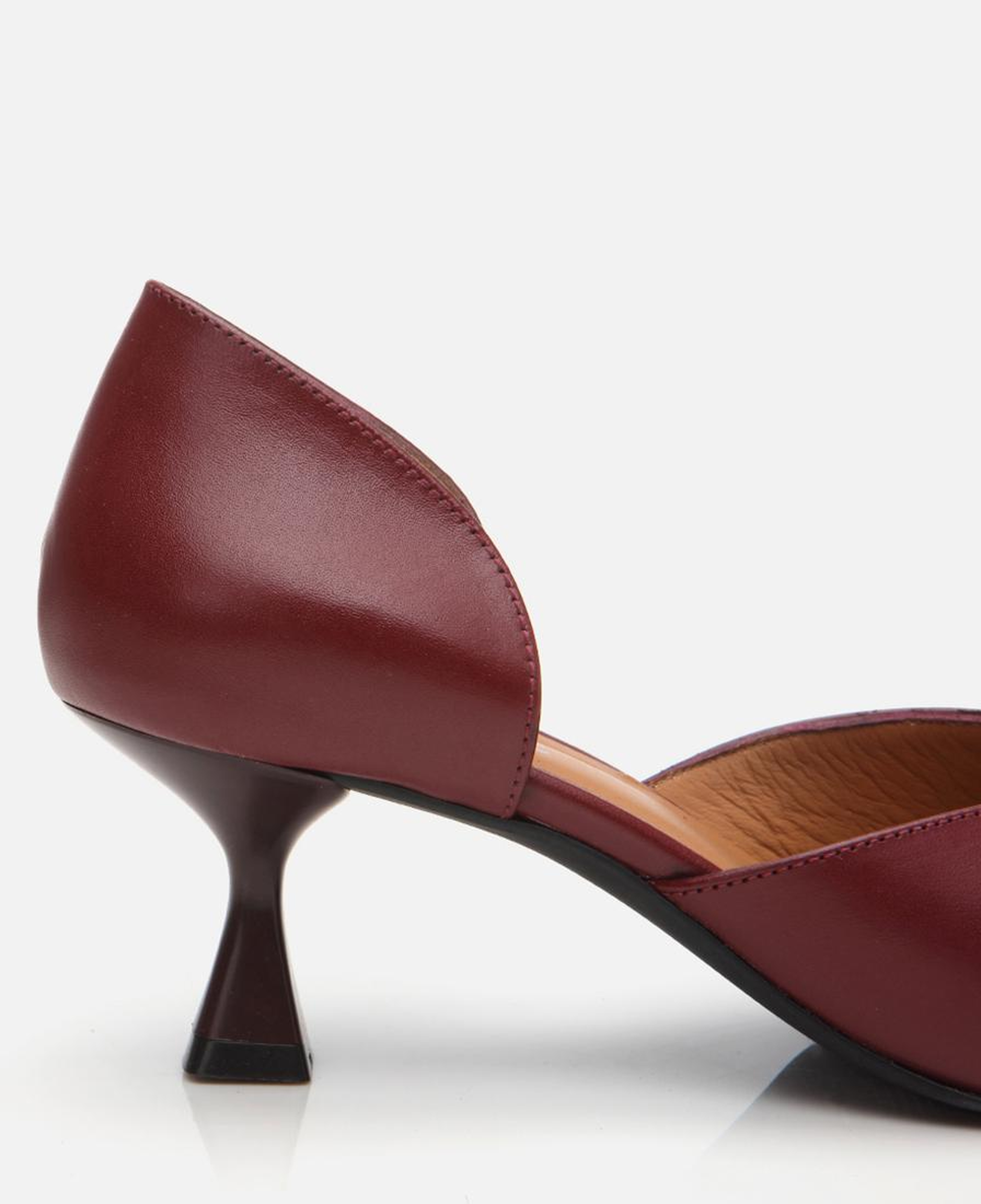 Kadın Deri Bordo İnce Topuklu Stiletto