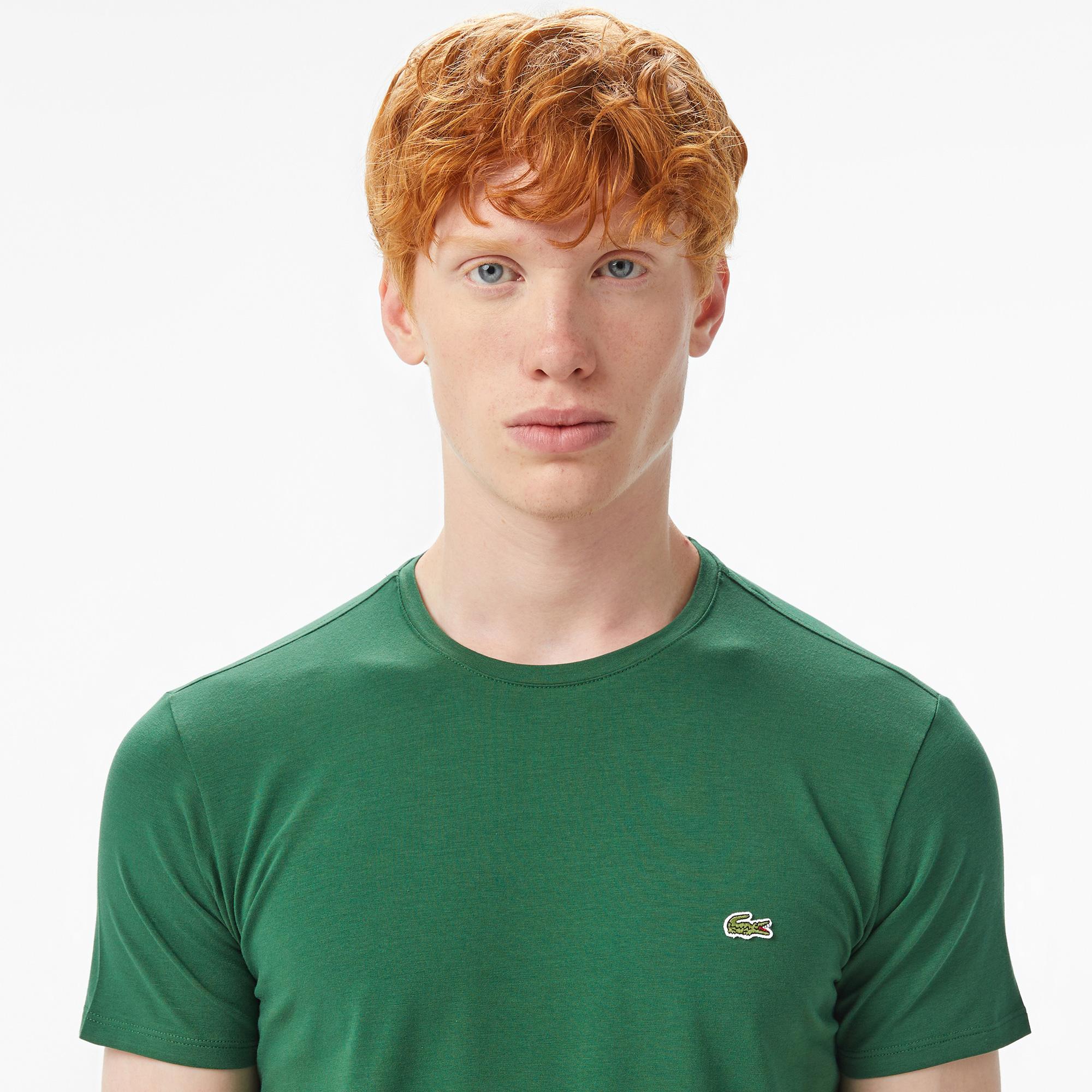 Lacoste Erkek Slim Fit Bisiklet Yaka Koyu Yeşil T-Shirt