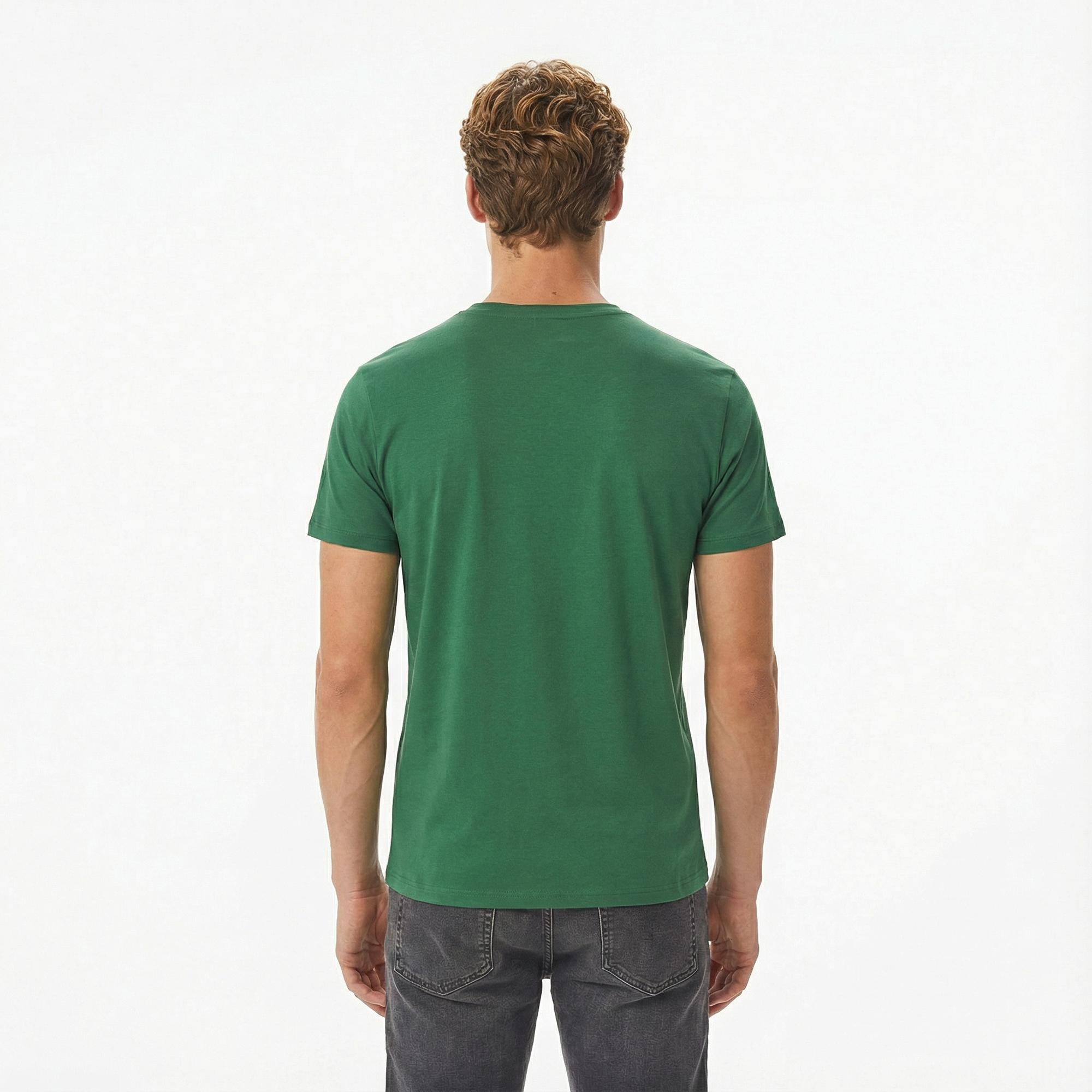 Lacoste Erkek Slim Fit Bisiklet Yaka Koyu Yeşil T-Shirt