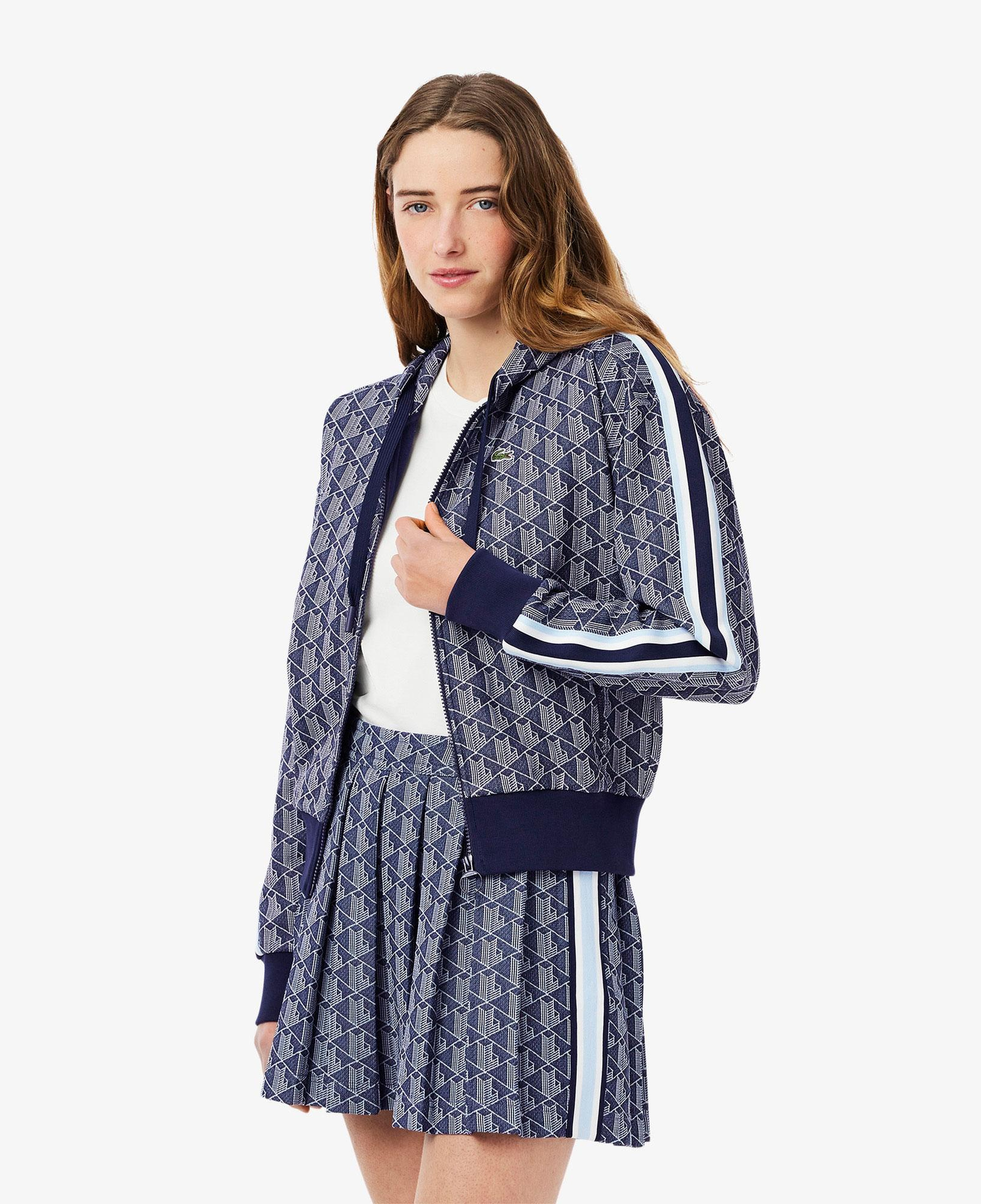 Lacoste Kadın Regular Fit Kapüşonlu Monogram Lacivert Sweatshirt