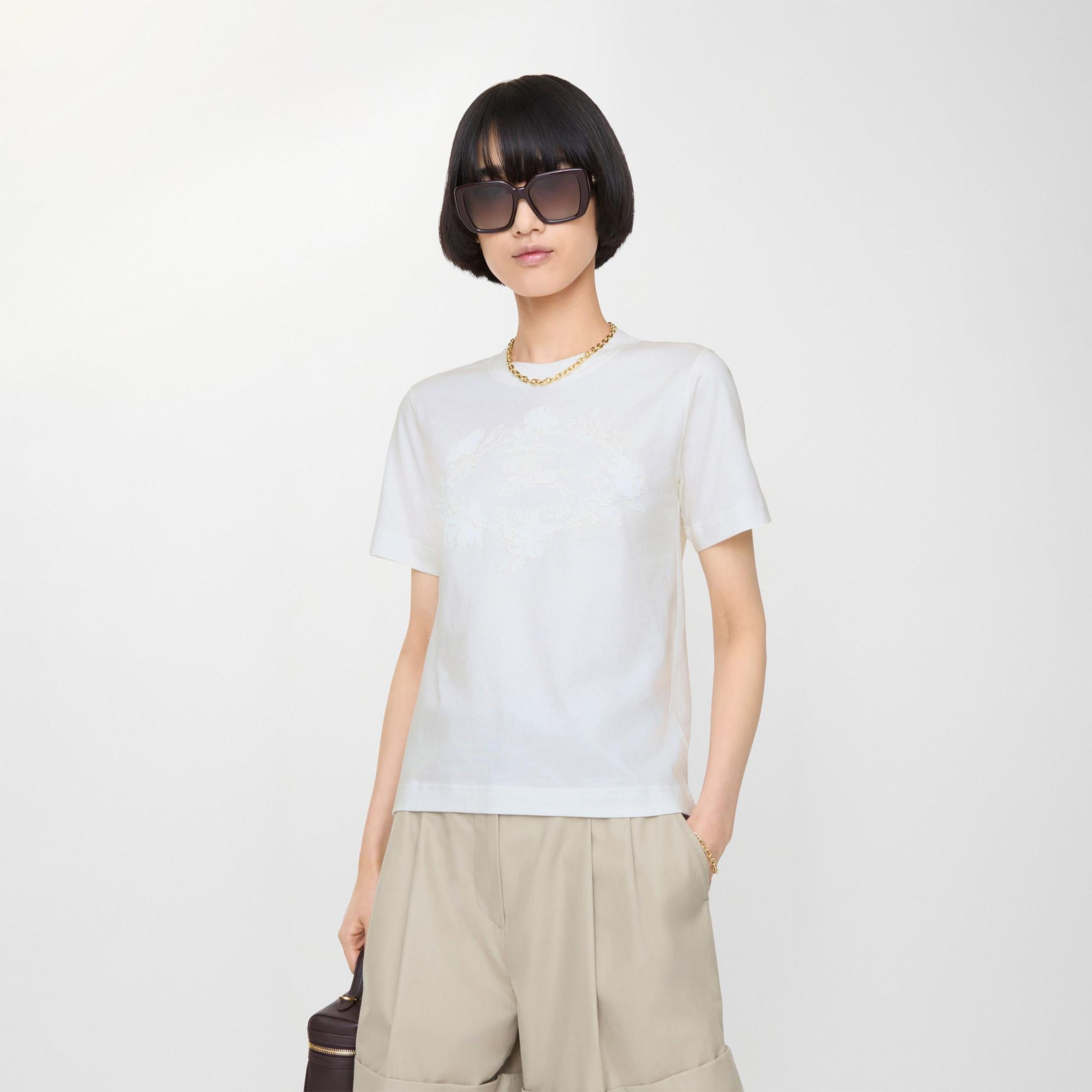 Burberry Kadın Beyaz T-Shirt