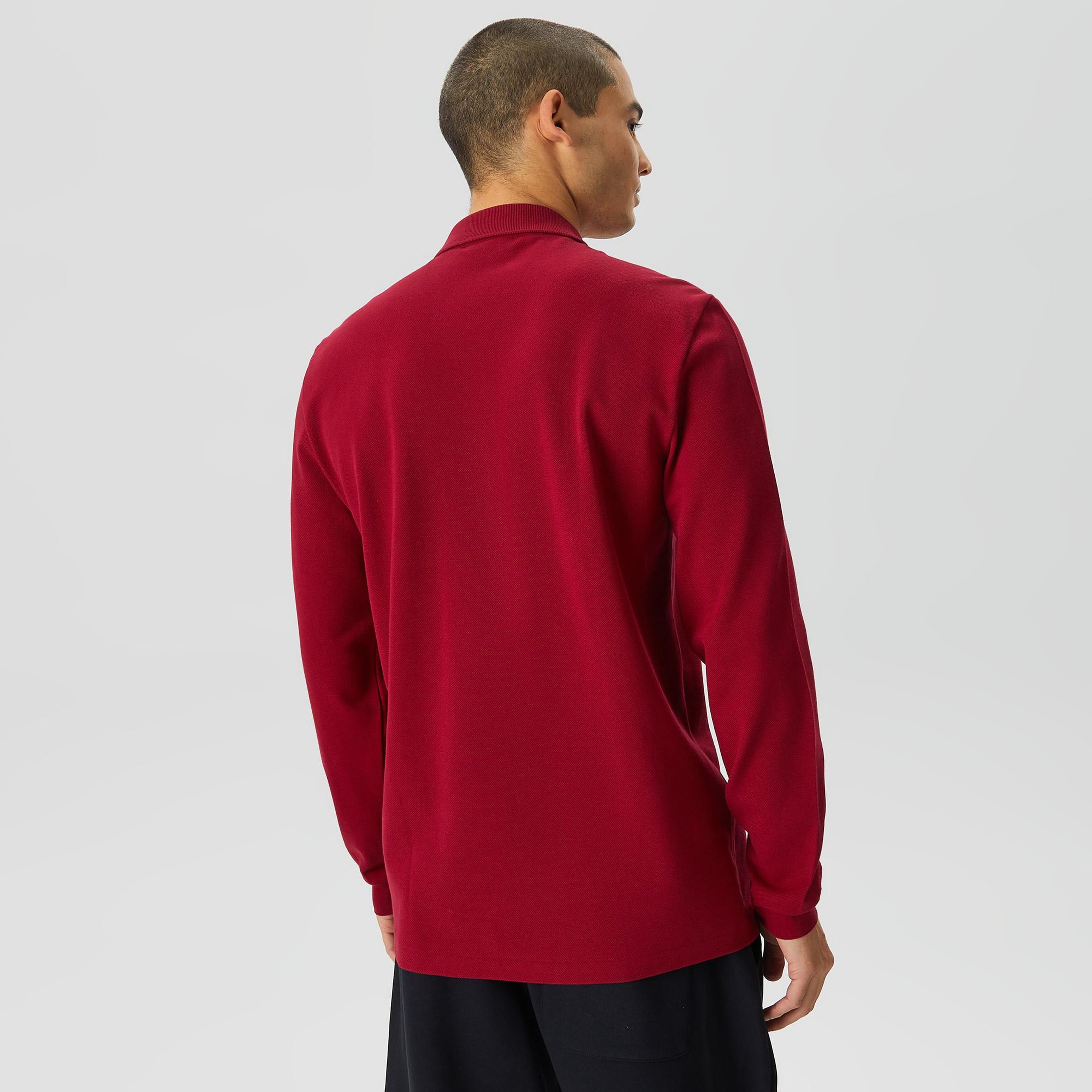 Lacoste Erkek Classic Fit Uzun Kollu Bordo Polo