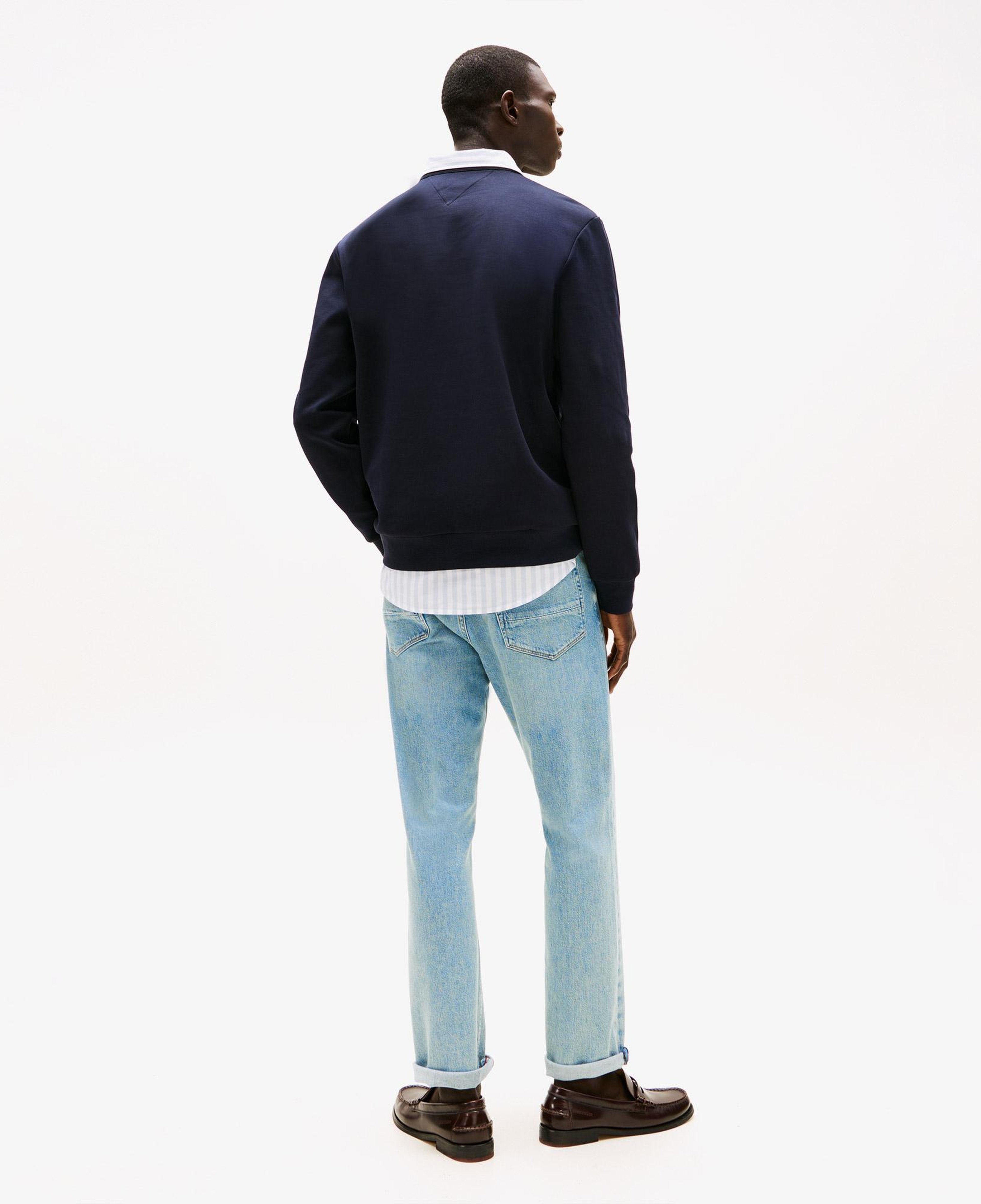 Tommy Hilfiger Essential Intechno Yuvarlak Yaka Erkek Lacivert Sweatshirt