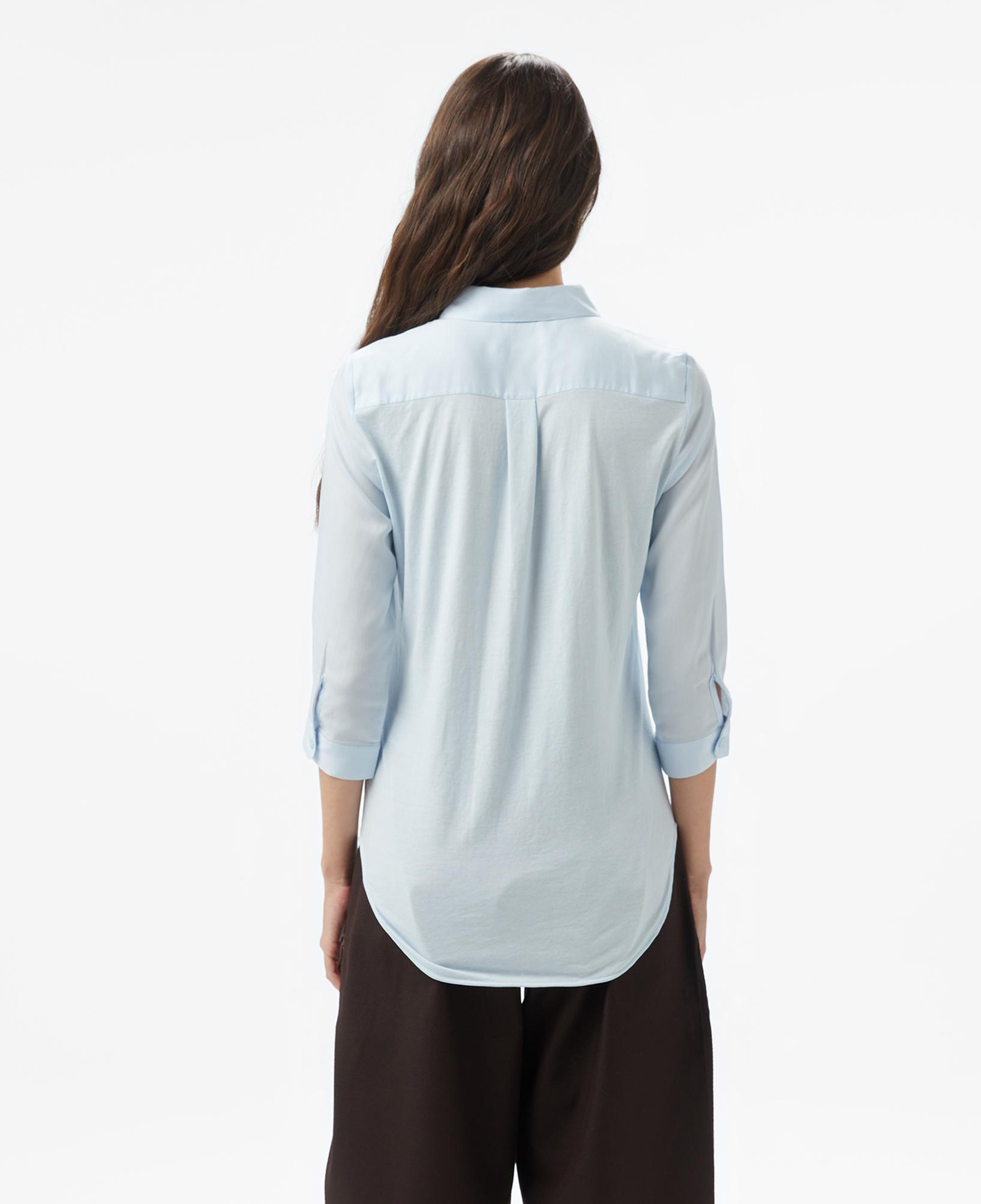 Lacoste Kadın Regular Fit Yarım Kol Açık Mavi Gömlek