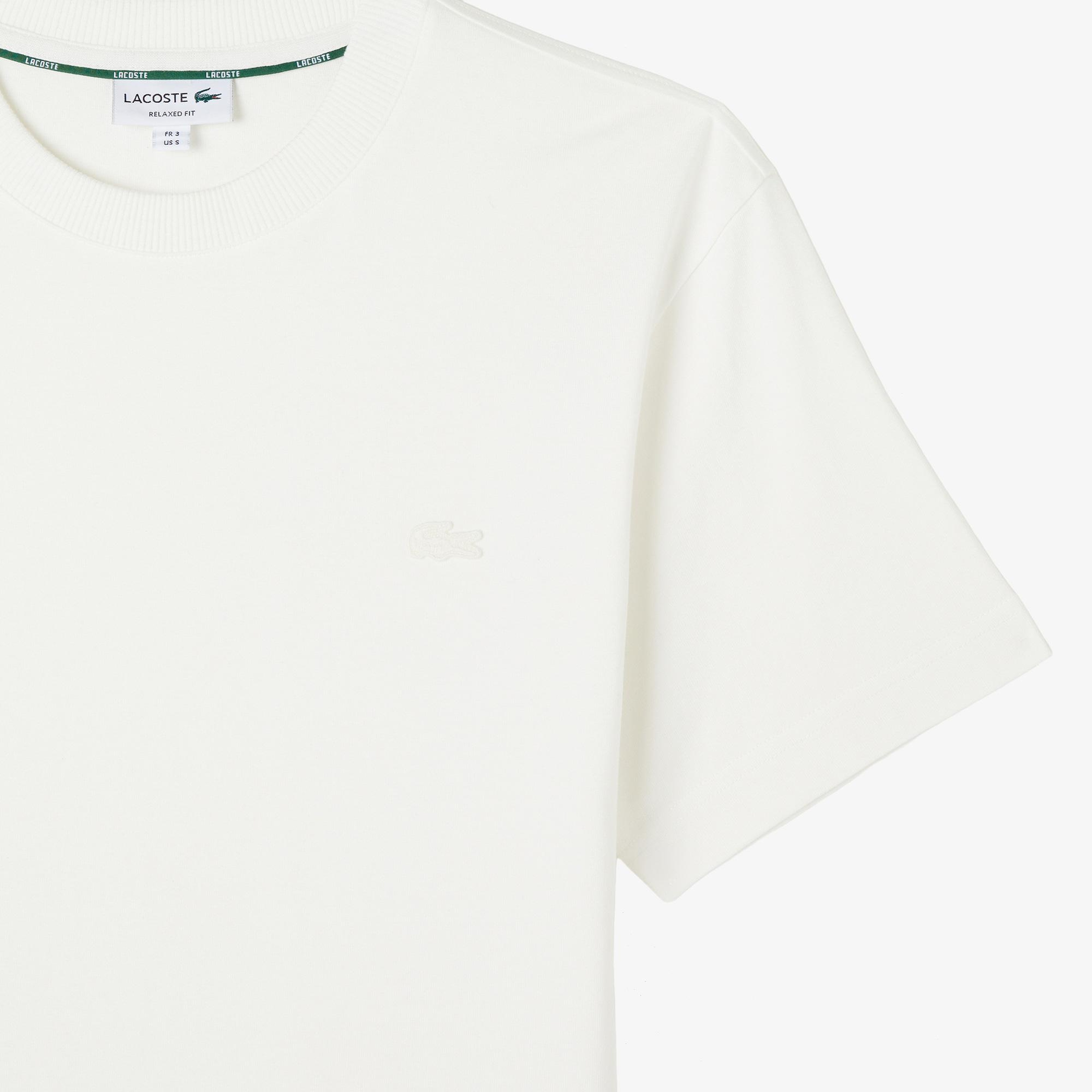 Erkek Relaxed Fit Bisiklet Yaka Beyaz T-Shirt