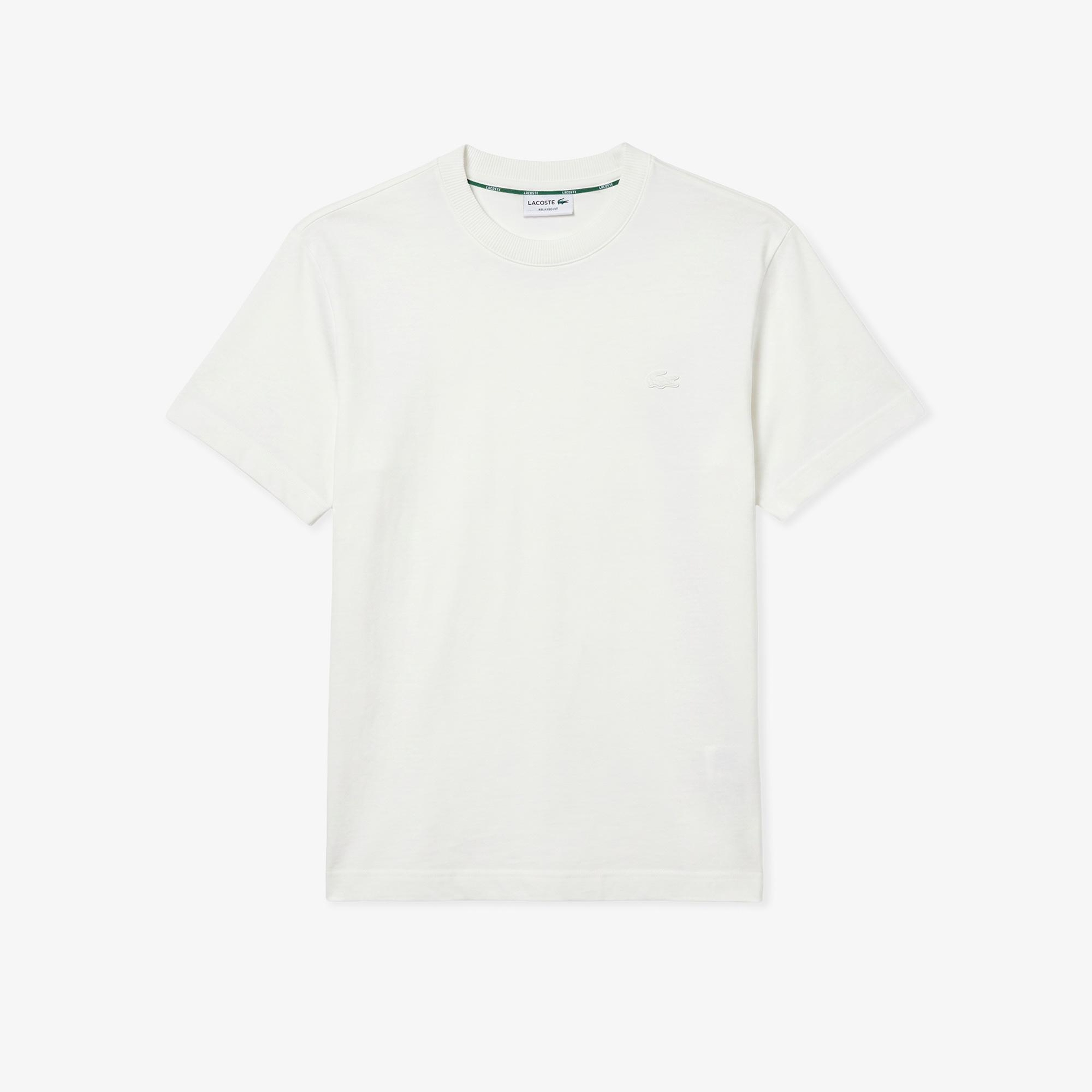 Erkek Relaxed Fit Bisiklet Yaka Beyaz T-Shirt
