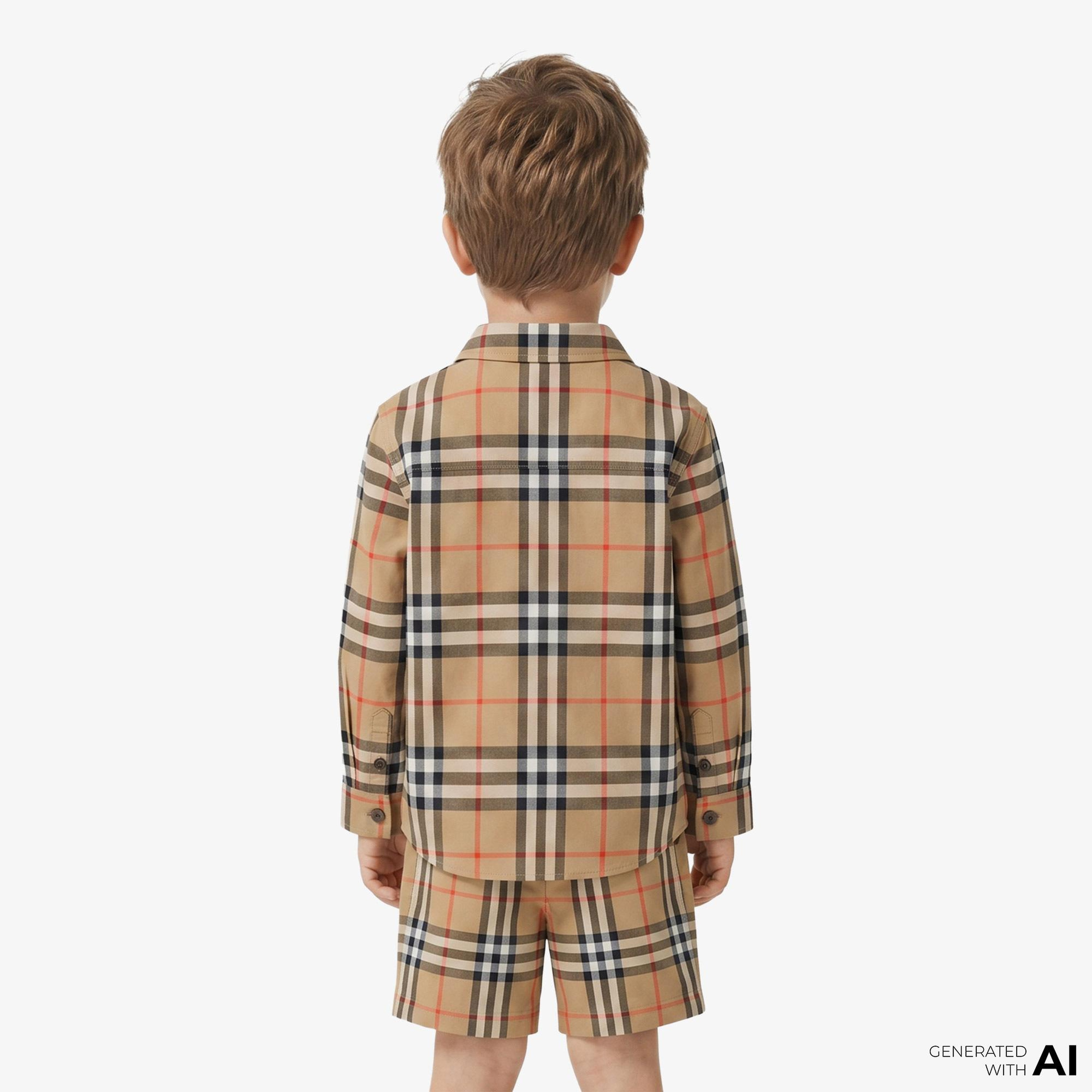 Burberry Owen Check Çocuk Bej Gömlek