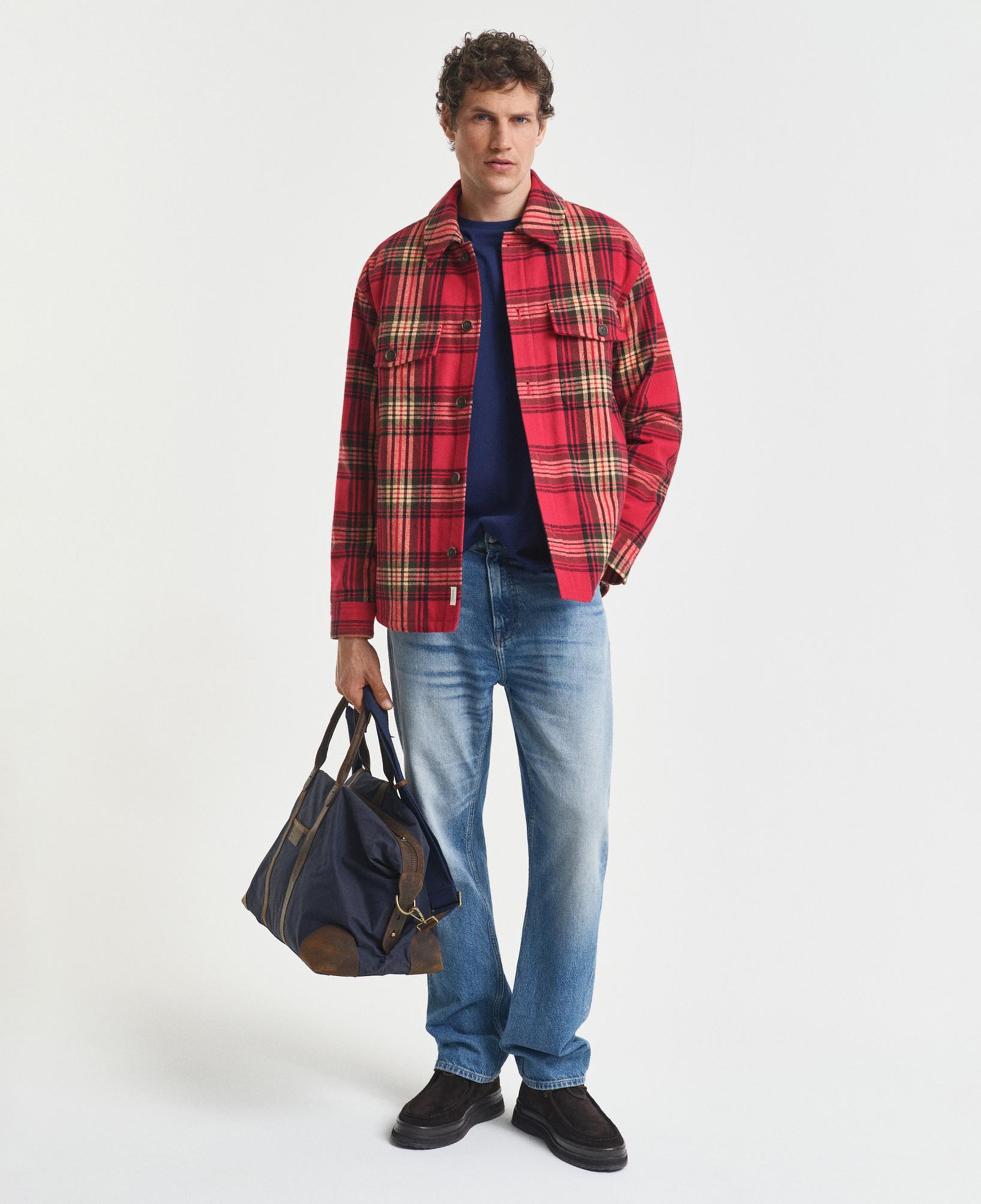 GANT Erkek Mavi Regular Fit Bisiklet Yaka T-Shirt
