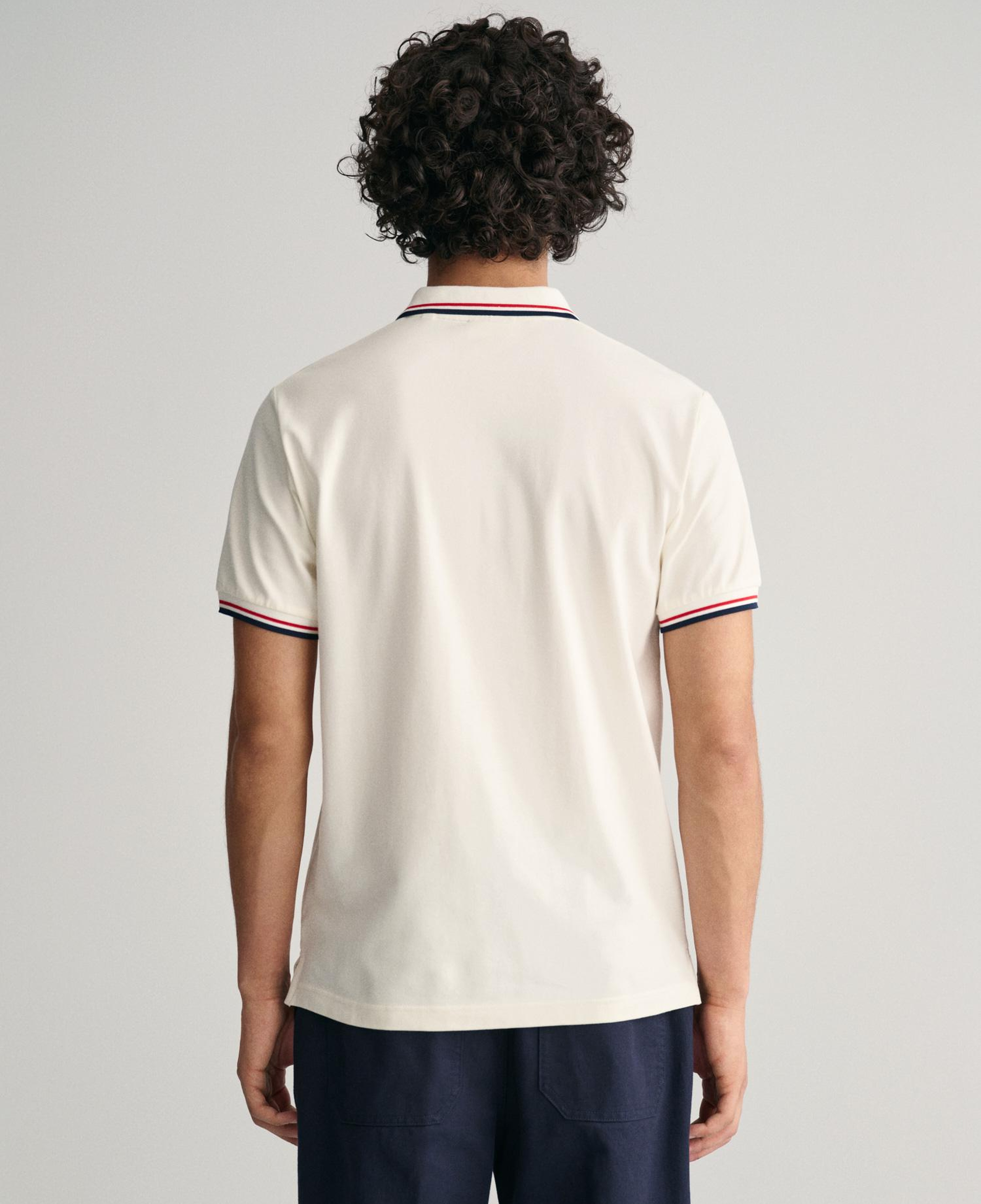 GANT Erkek Krem Regular Fit Çizgili Polo