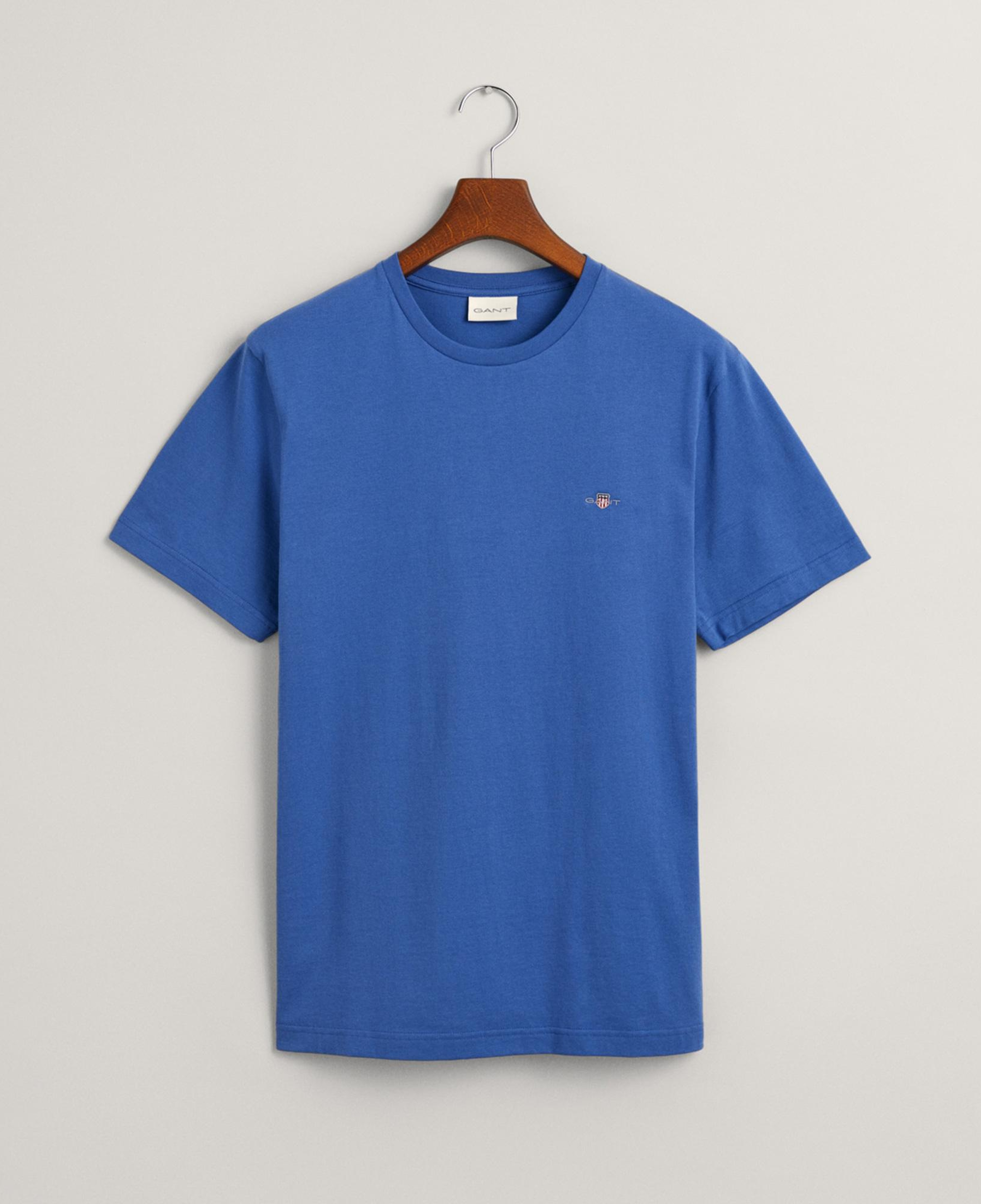 GANT Erkek Mavi Regular Fit Bisiklet Yaka T-Shirt