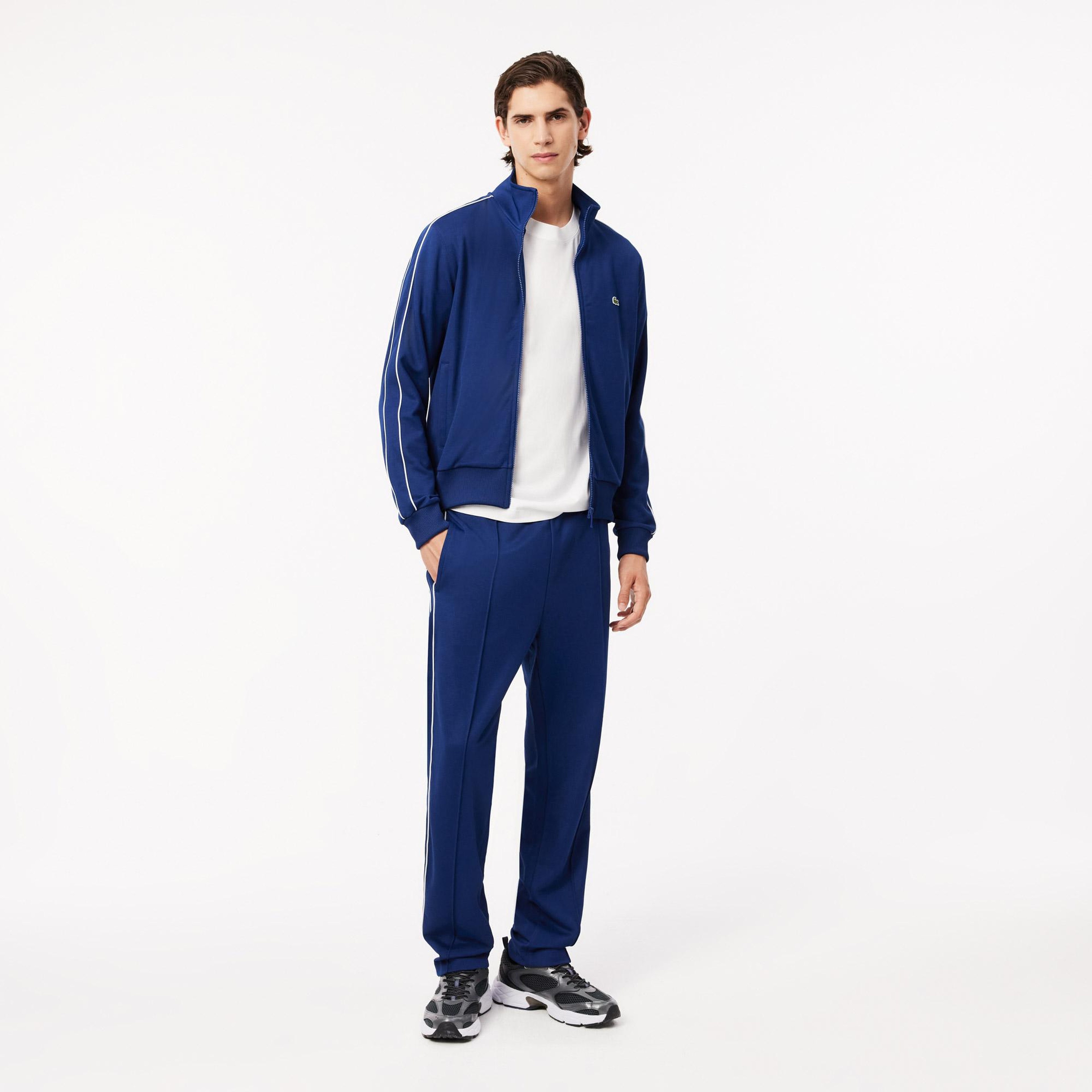 Lacoste Erkek Regular Fit Çizgili Koyu Mavi Eşofman Altı