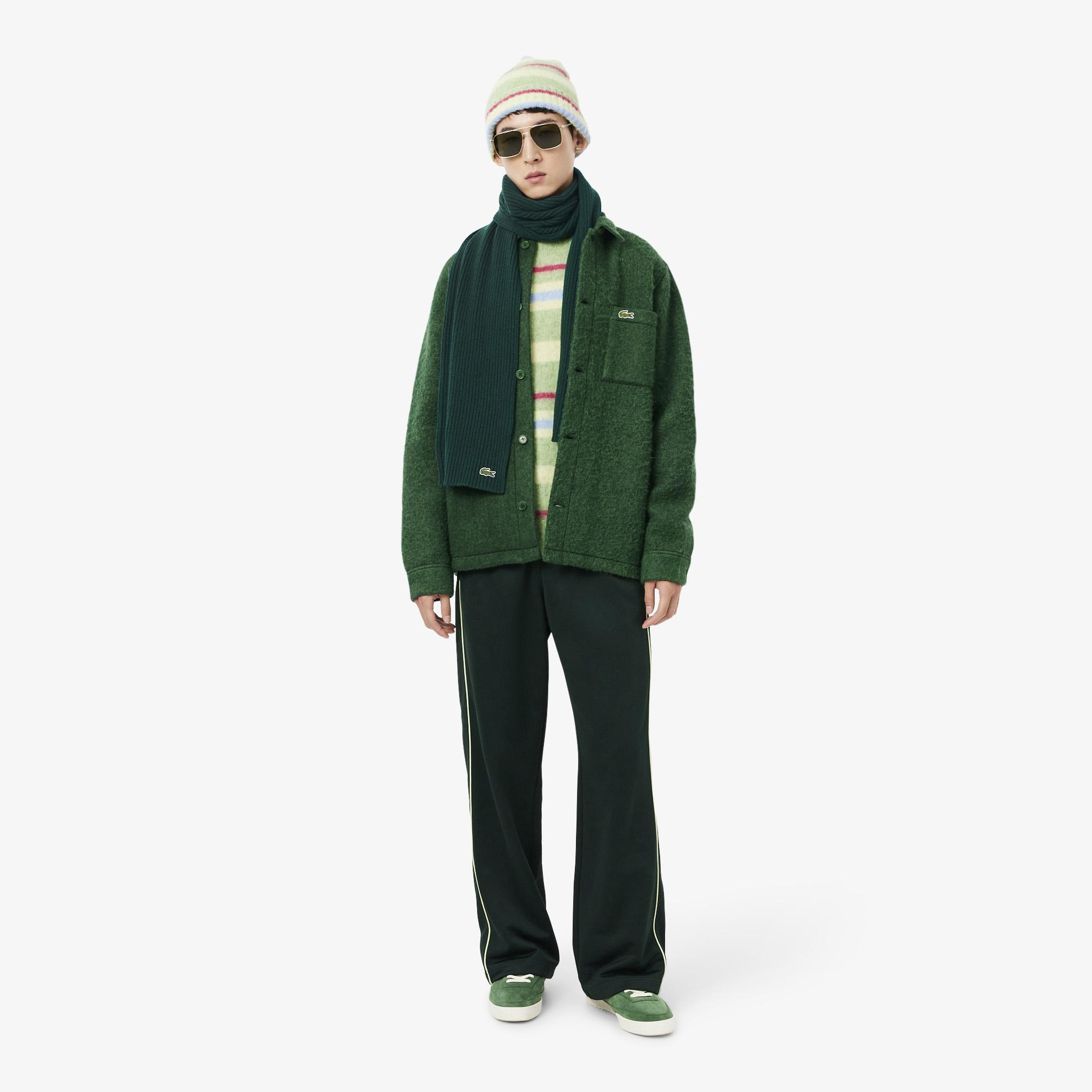 Unisex Yün Koyu Yeşil Atkı