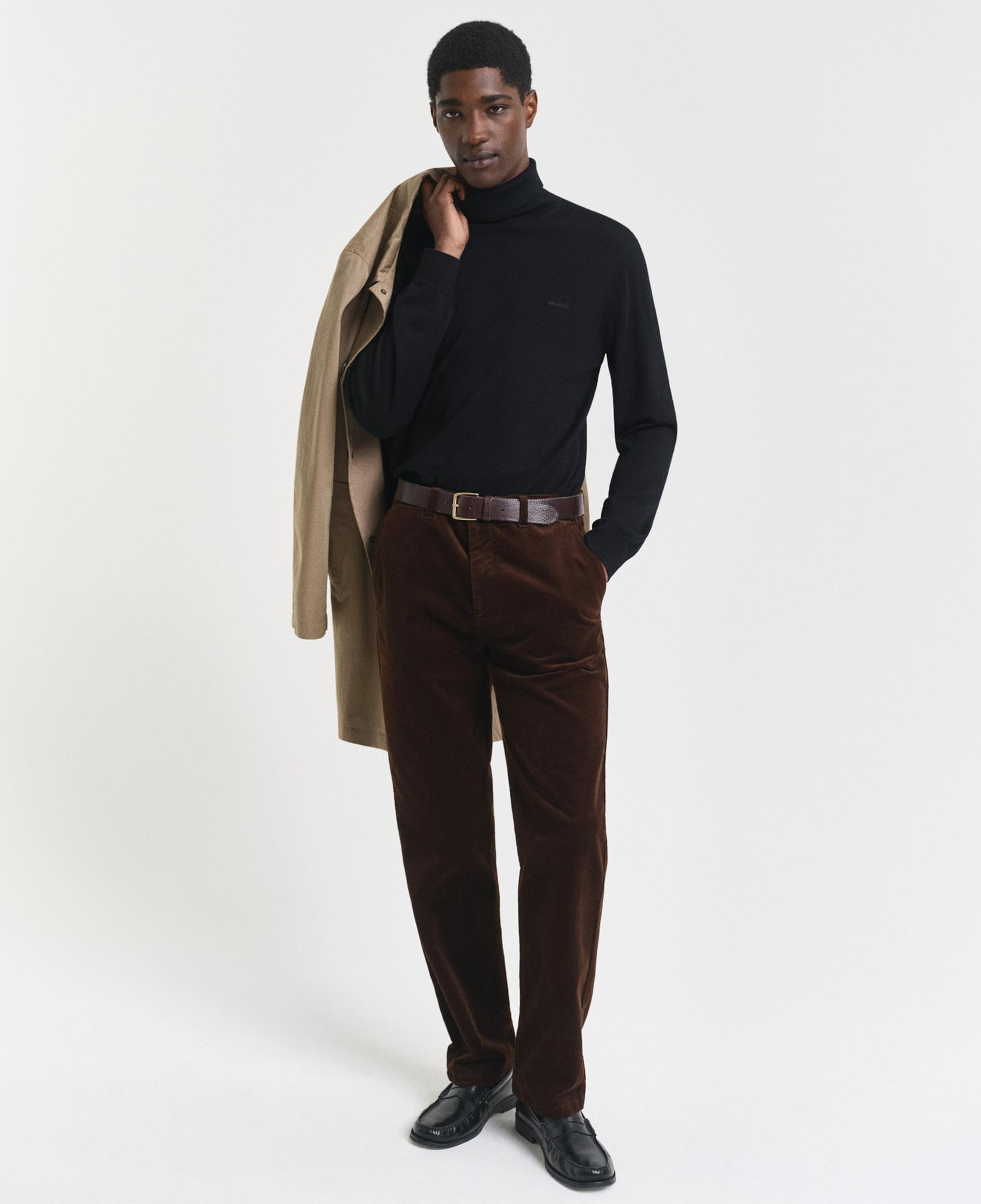 GANT Erkek Kahverengi Regular Fit Cord Chino Pantolon