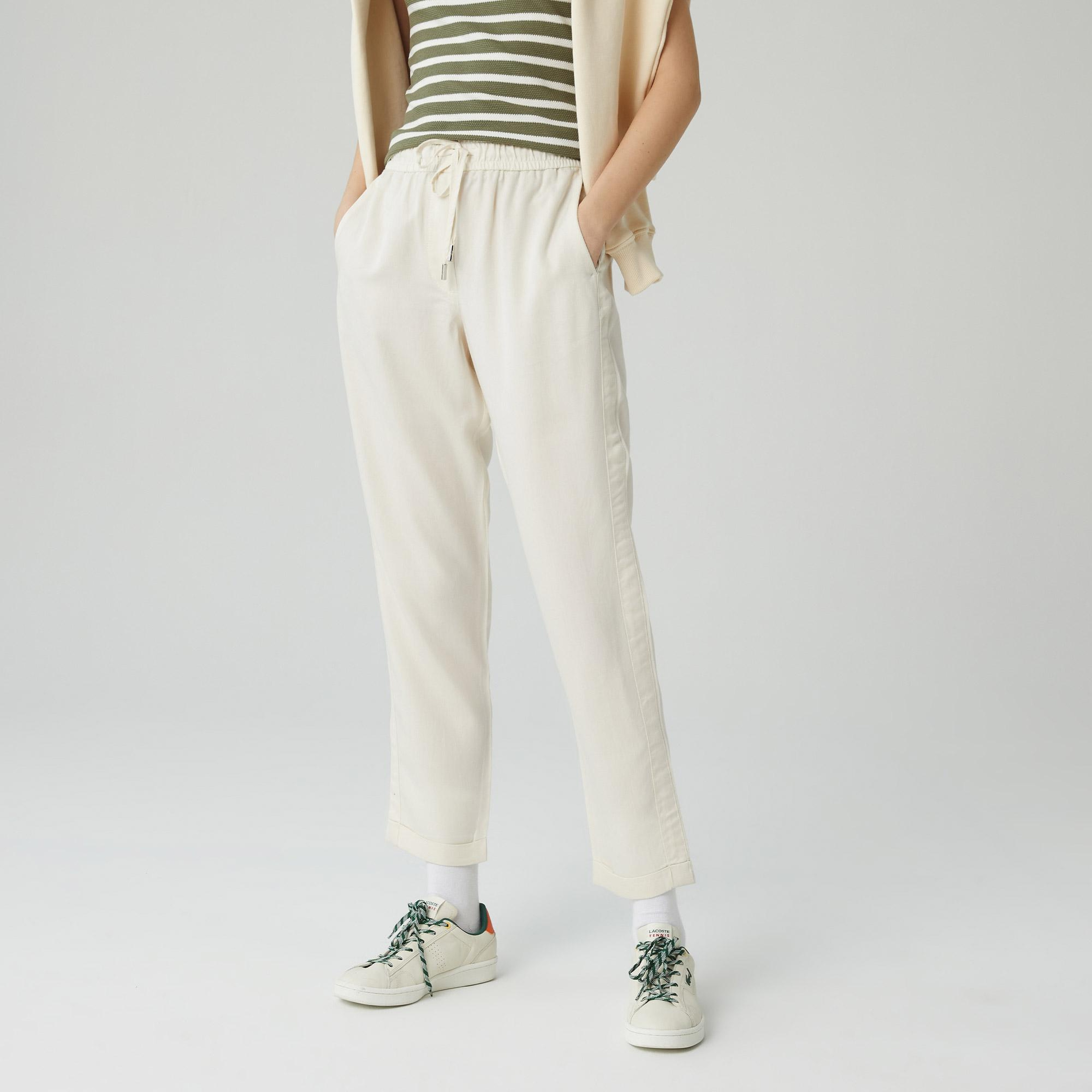 Lacoste Carrot Fit Kadın Beyaz Pantolon