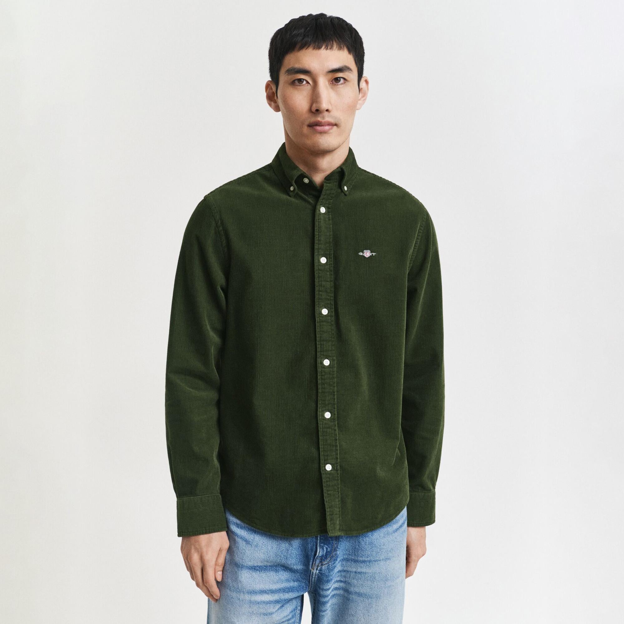 GANT Erkek Haki Regular Fit Düğmeli Gömlek