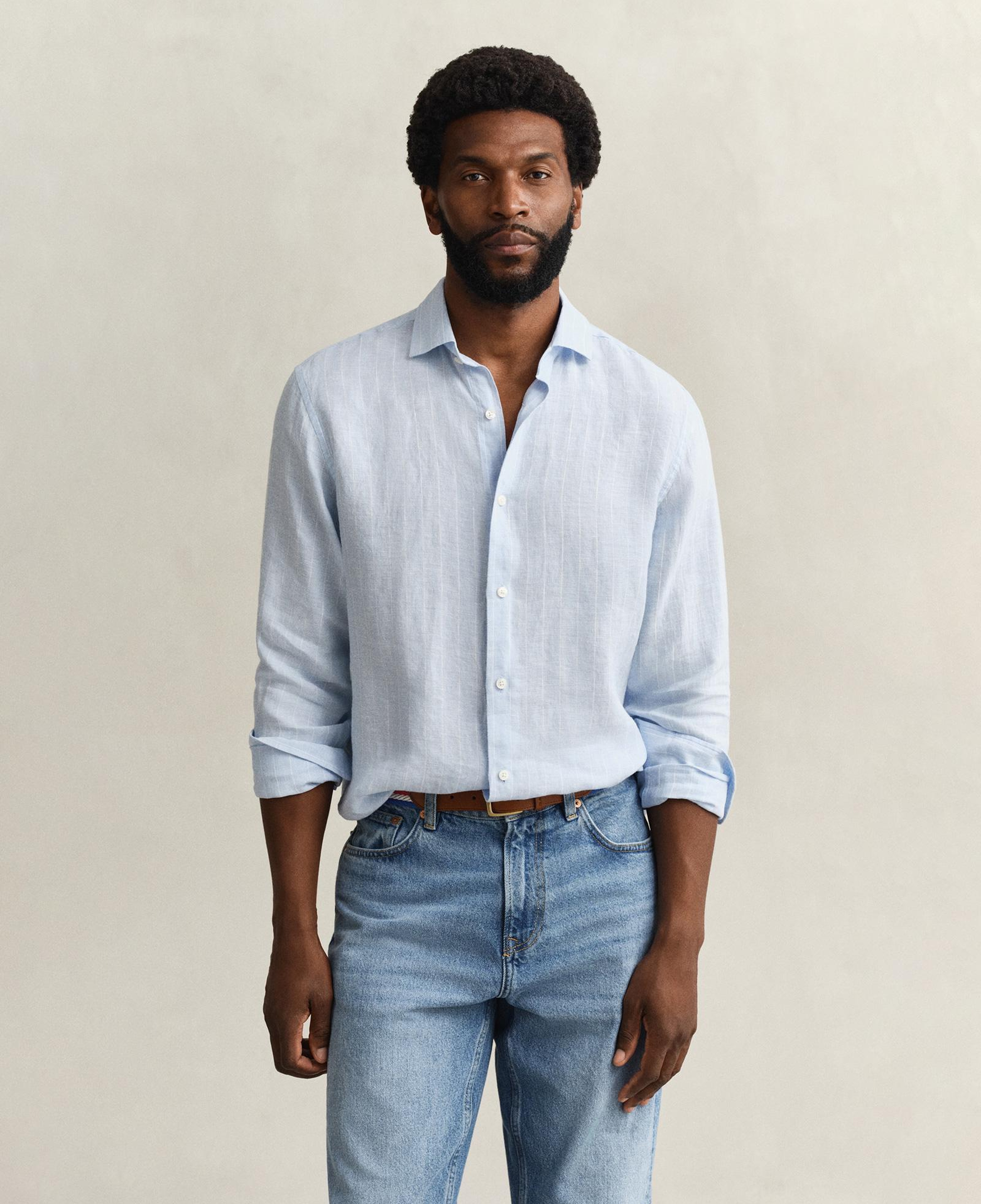 GANT Erkek Mavi Regular Fit Çizgili Gömlek