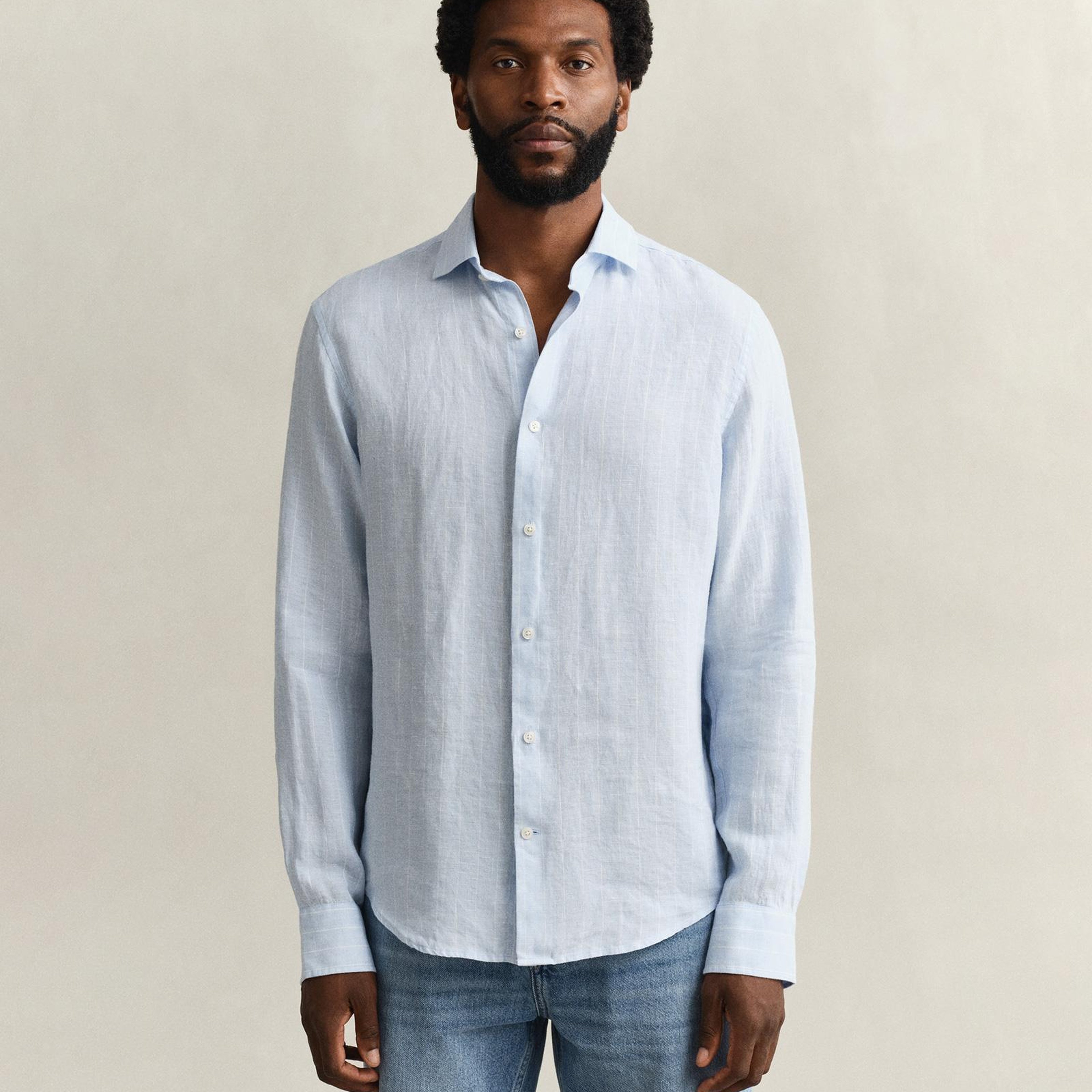 GANT Erkek Mavi Regular Fit Çizgili Gömlek