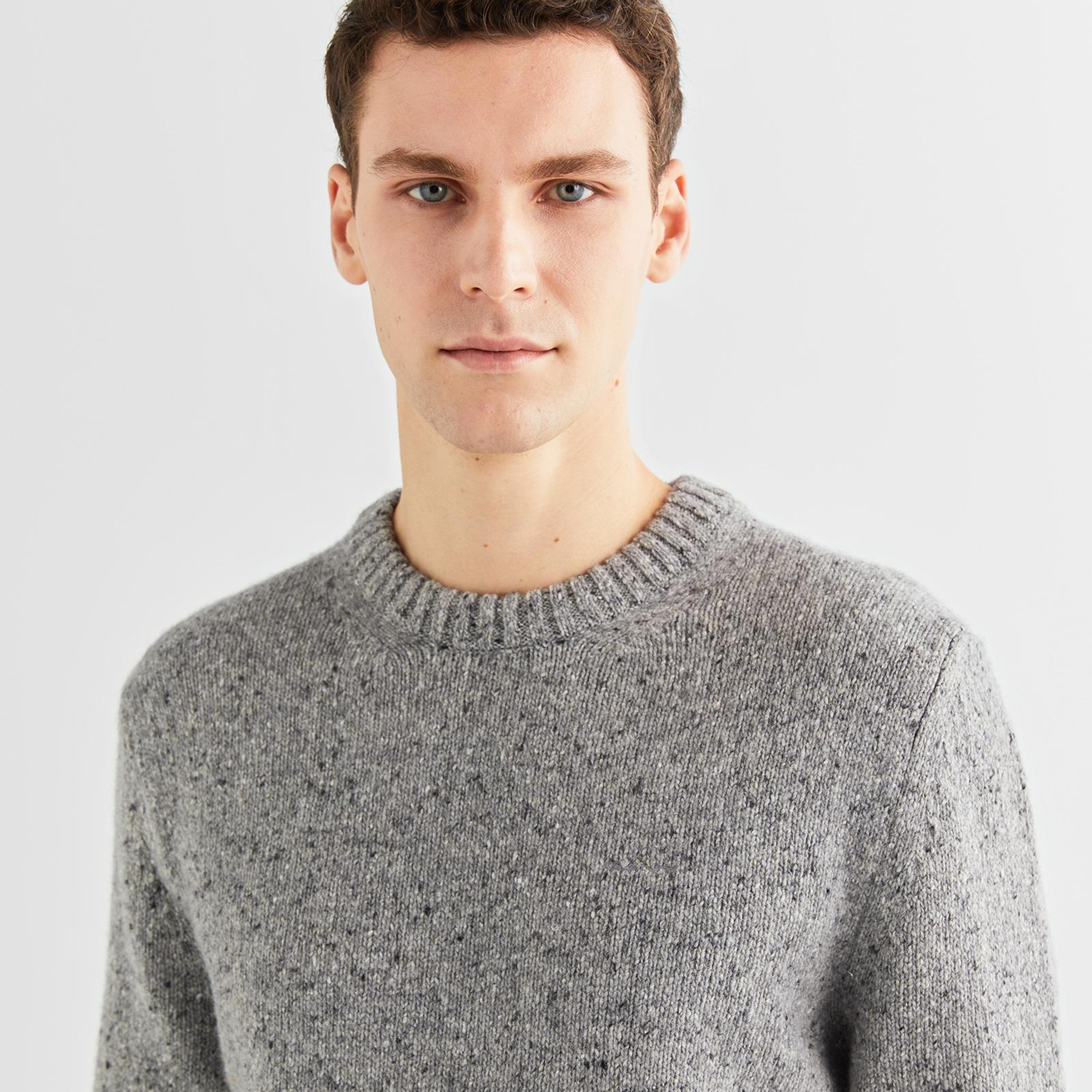 GANT Erkek Gri Regular Fit Bisiklet Yaka Kazak