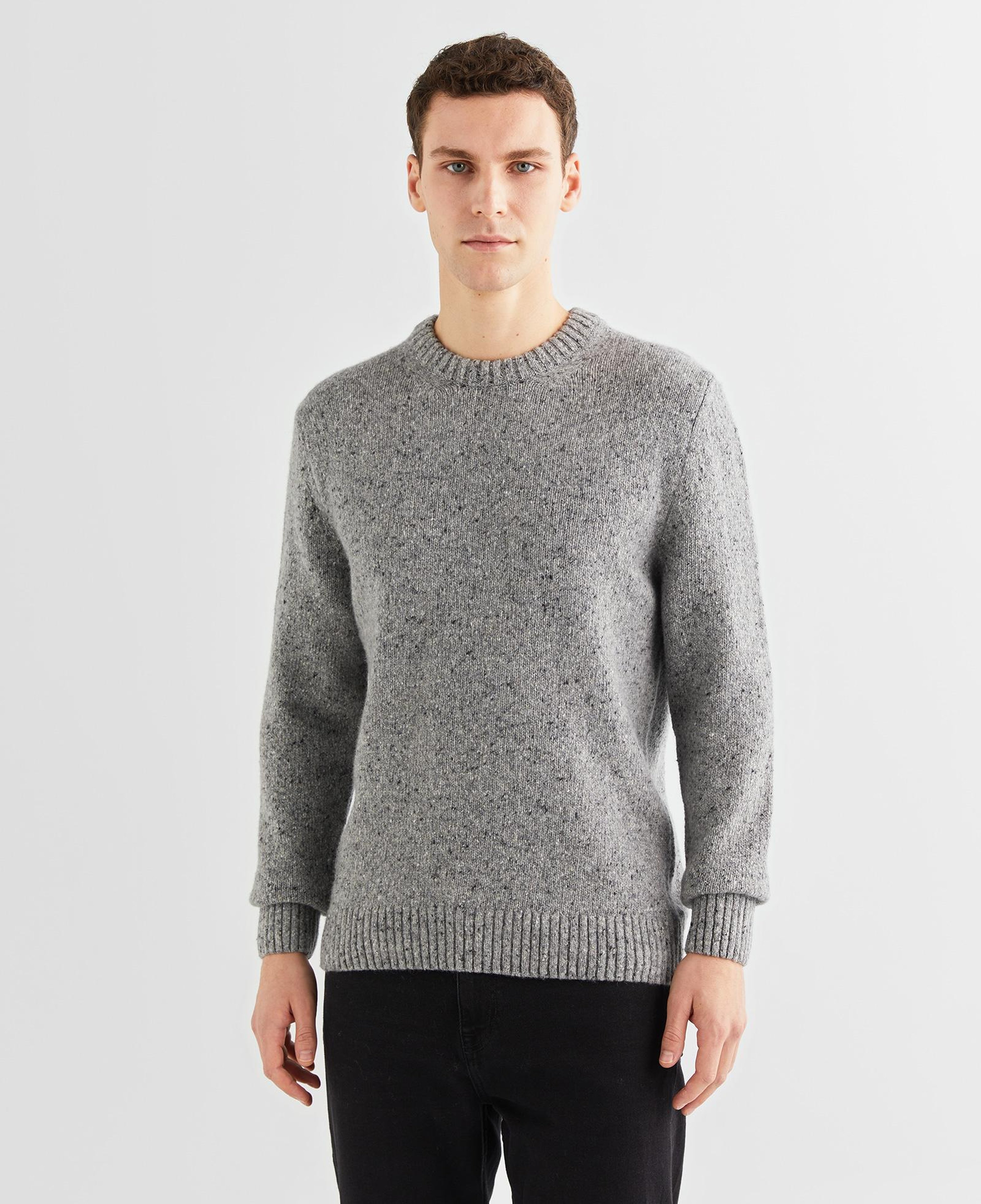GANT Erkek Gri Regular Fit Bisiklet Yaka Kazak