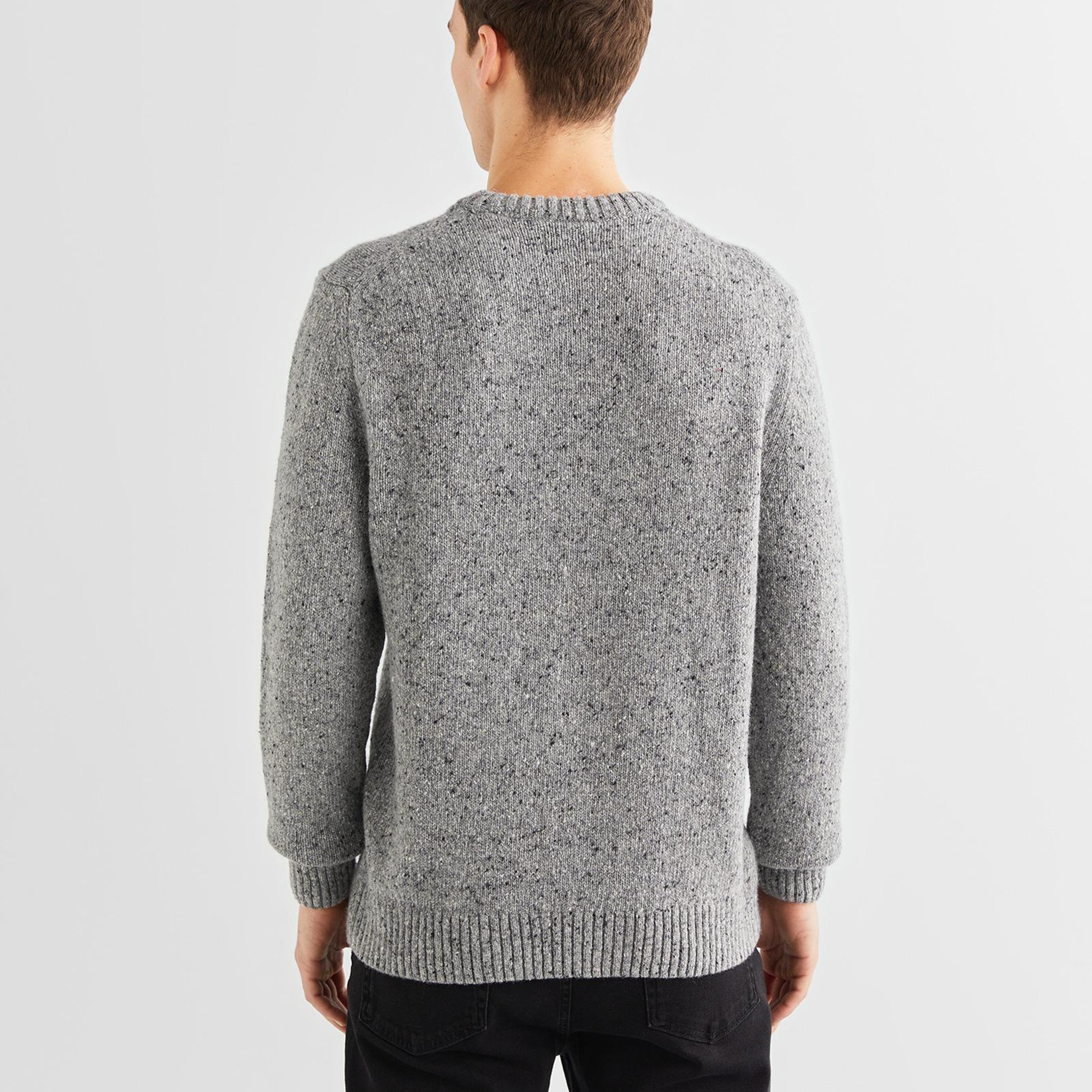 GANT Erkek Gri Regular Fit Bisiklet Yaka Kazak