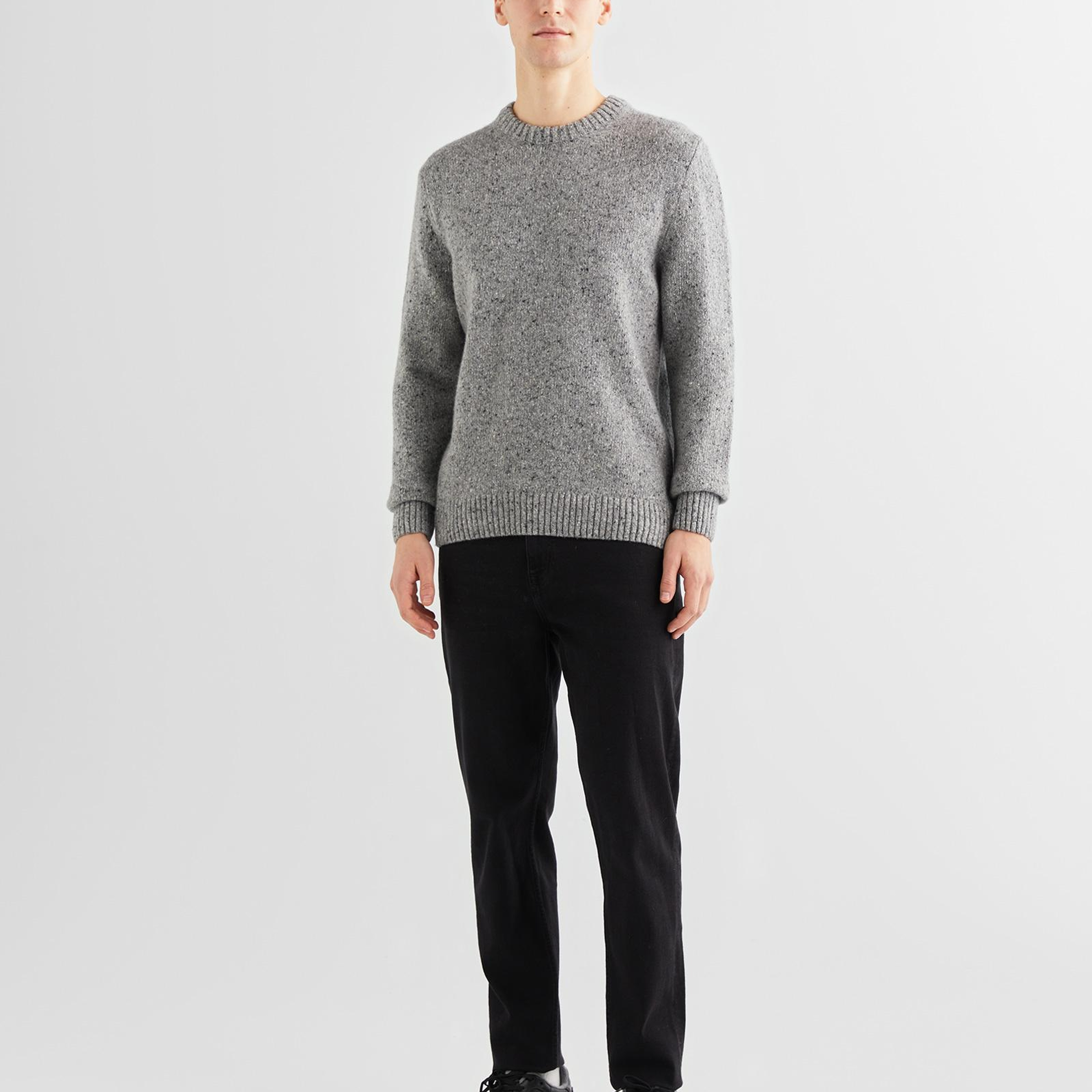 GANT Erkek Gri Regular Fit Bisiklet Yaka Kazak
