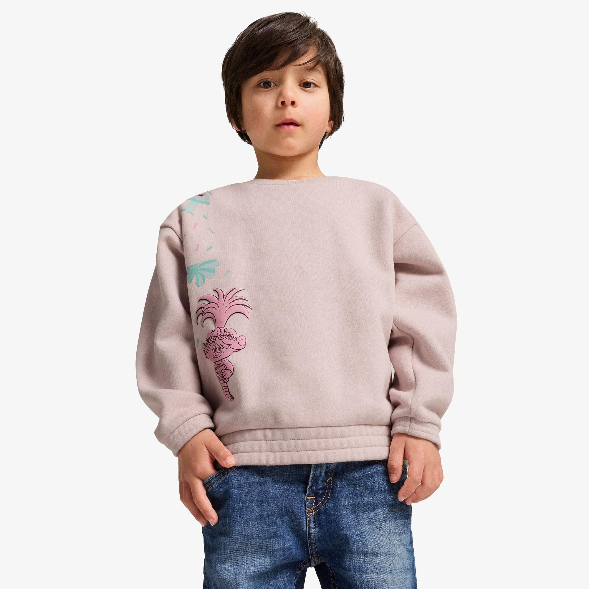 Puma X Trolls Graphic Crew Çocuk Pembe Sweatshirt