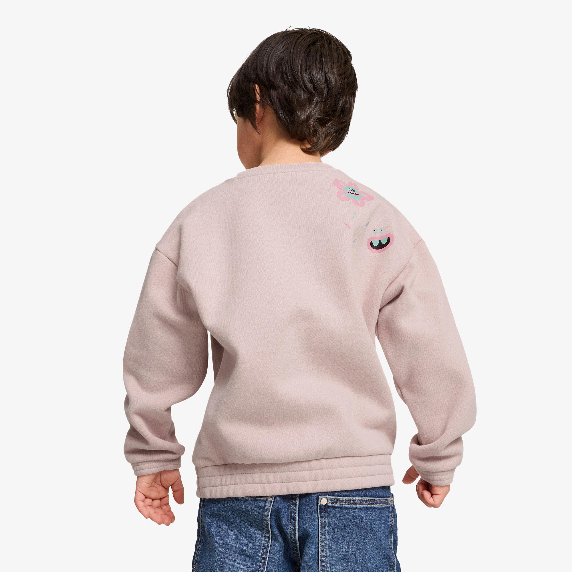 Puma X Trolls Graphic Crew Çocuk Pembe Sweatshirt