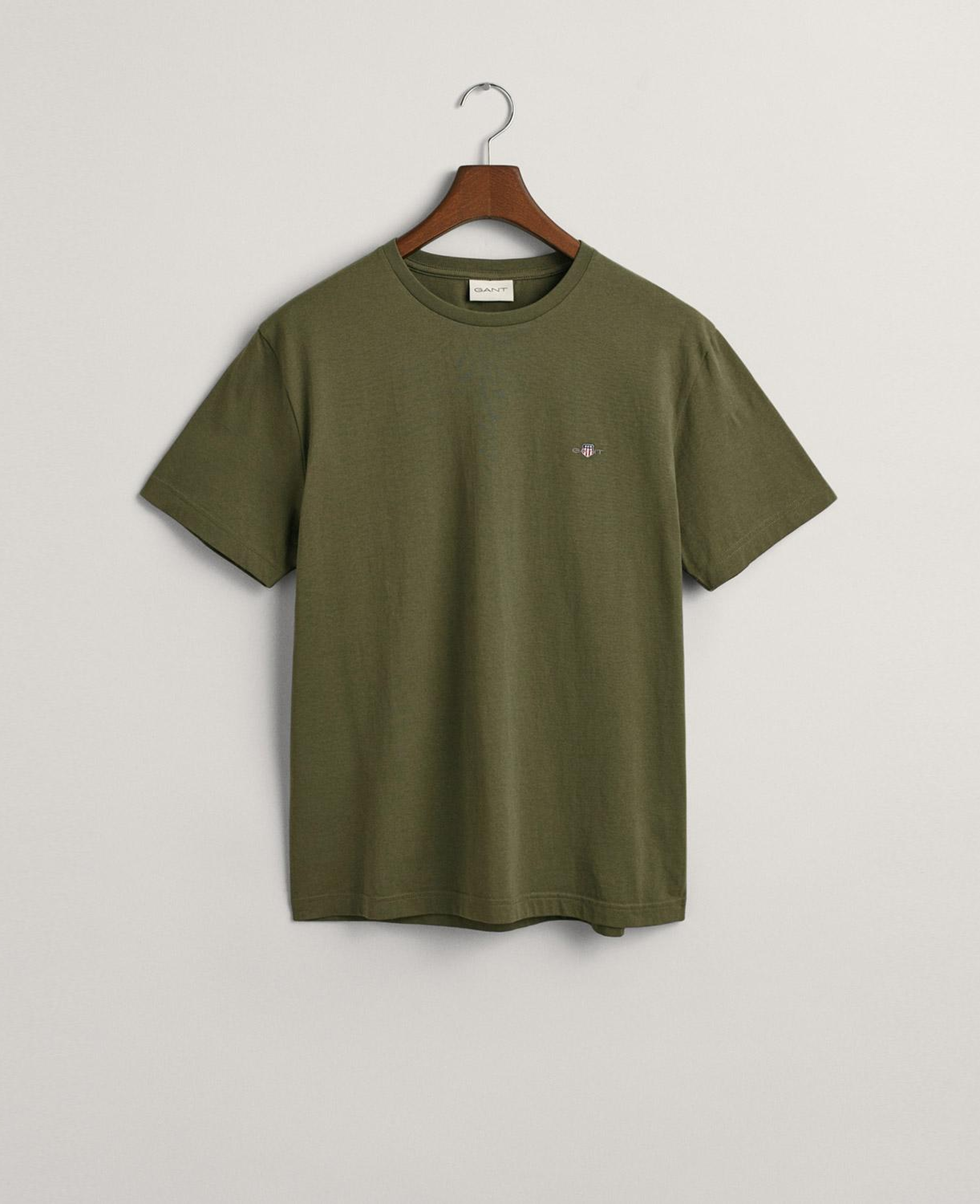GANT Erkek Yeşil Regular Fit Bisiklet Yaka T-Shirt
