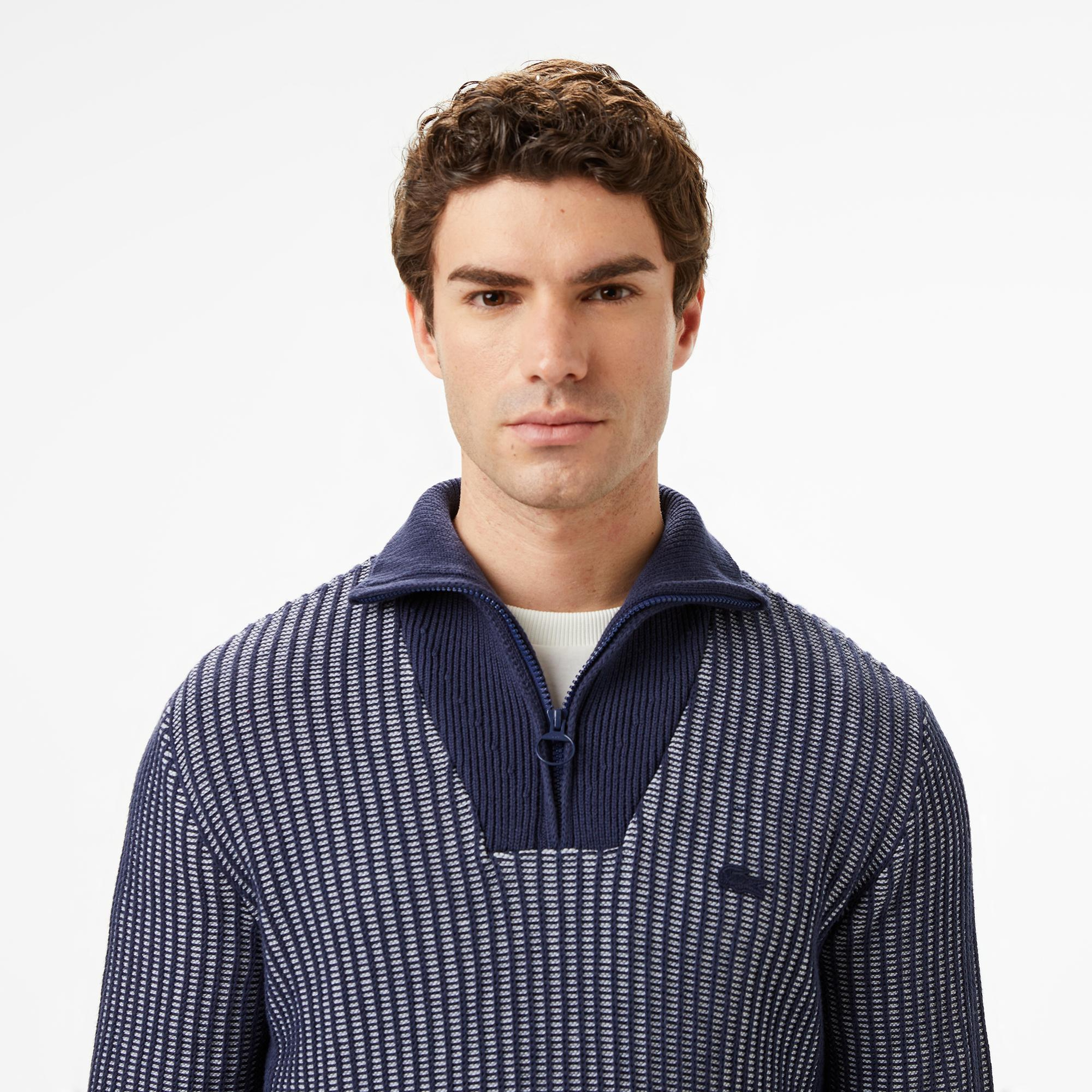 Lacoste Regular Fit Erkek Mavi Süveter