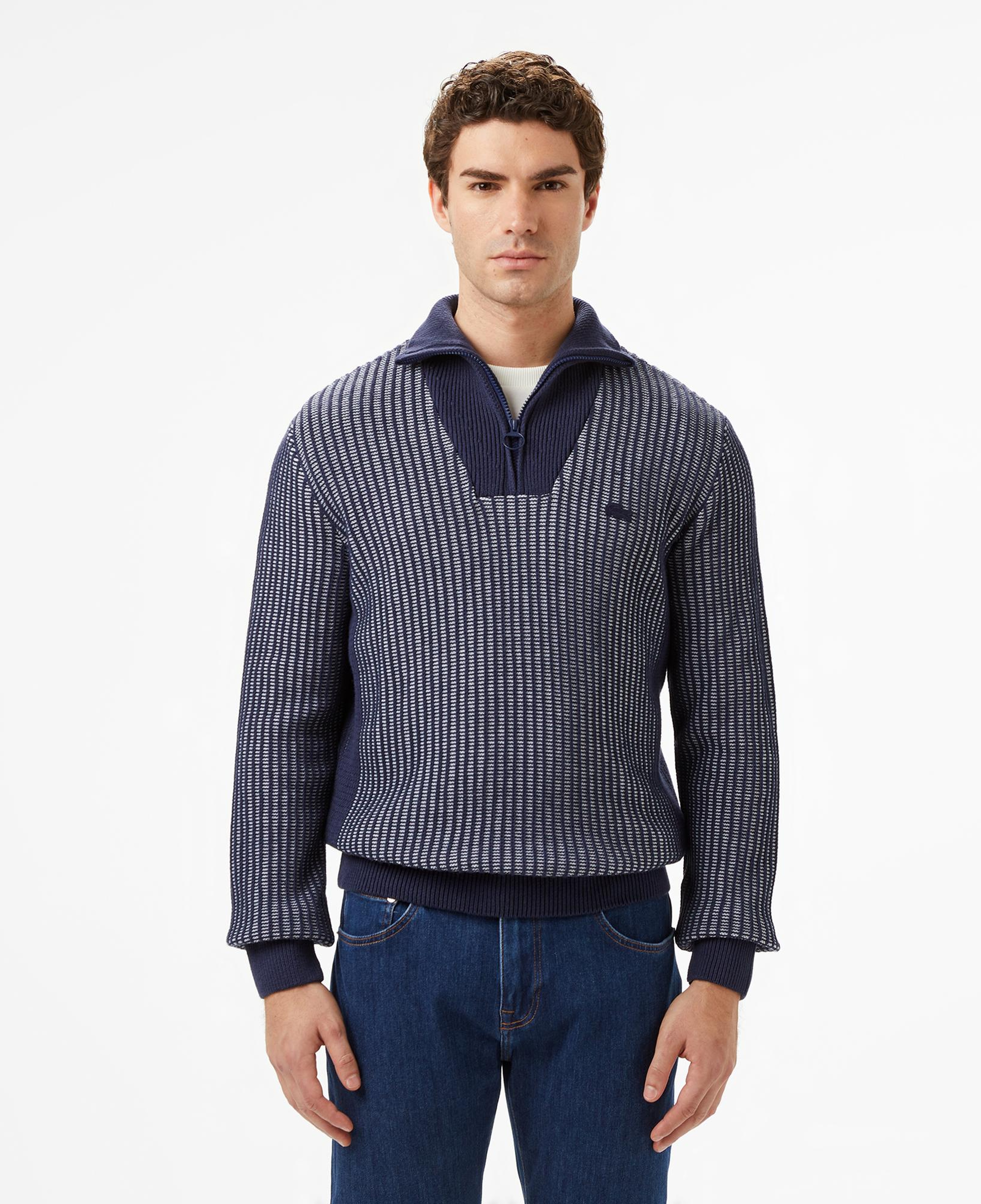 Lacoste Regular Fit Erkek Mavi Süveter