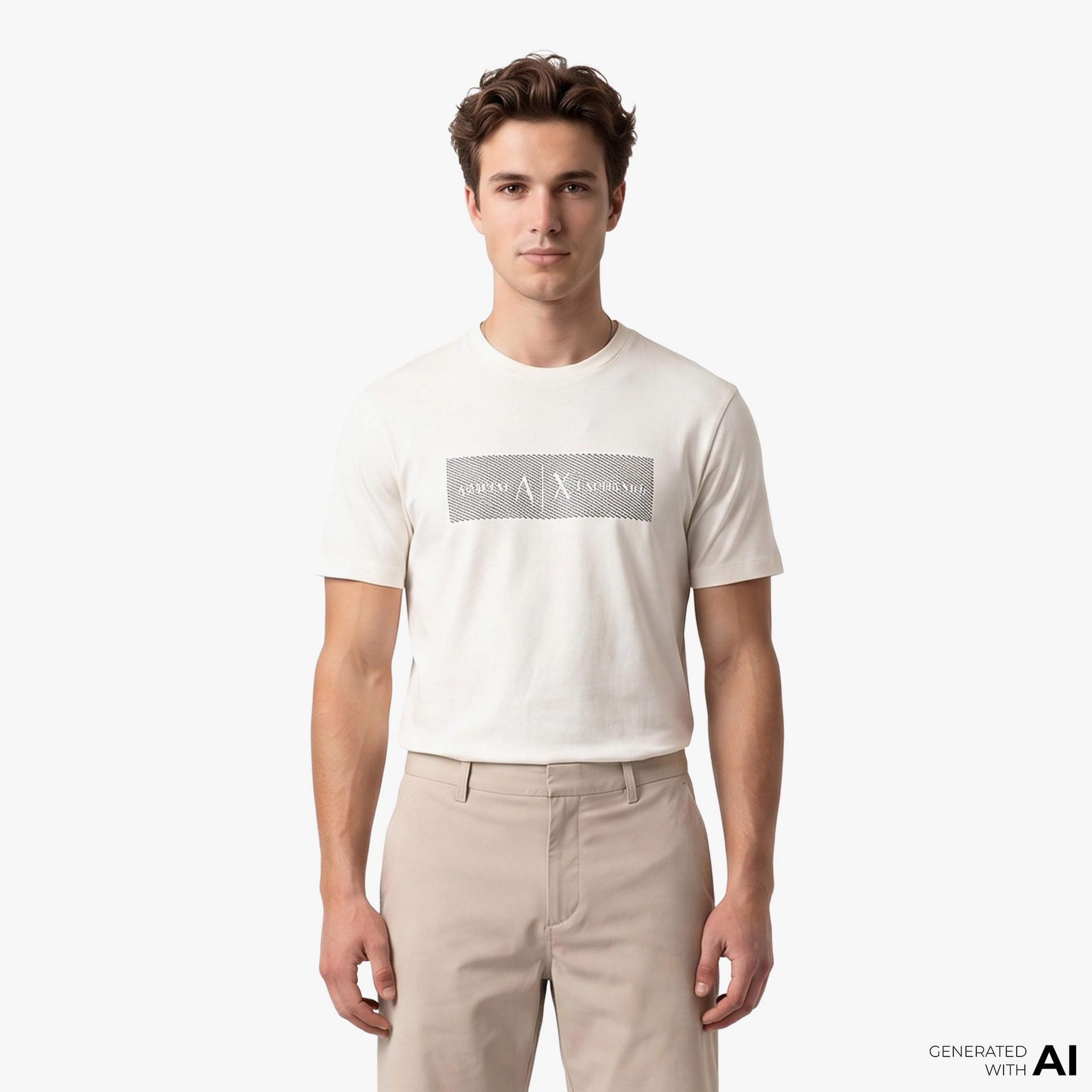 Armani Exchange Erkek Krem Rengi T-Shirt