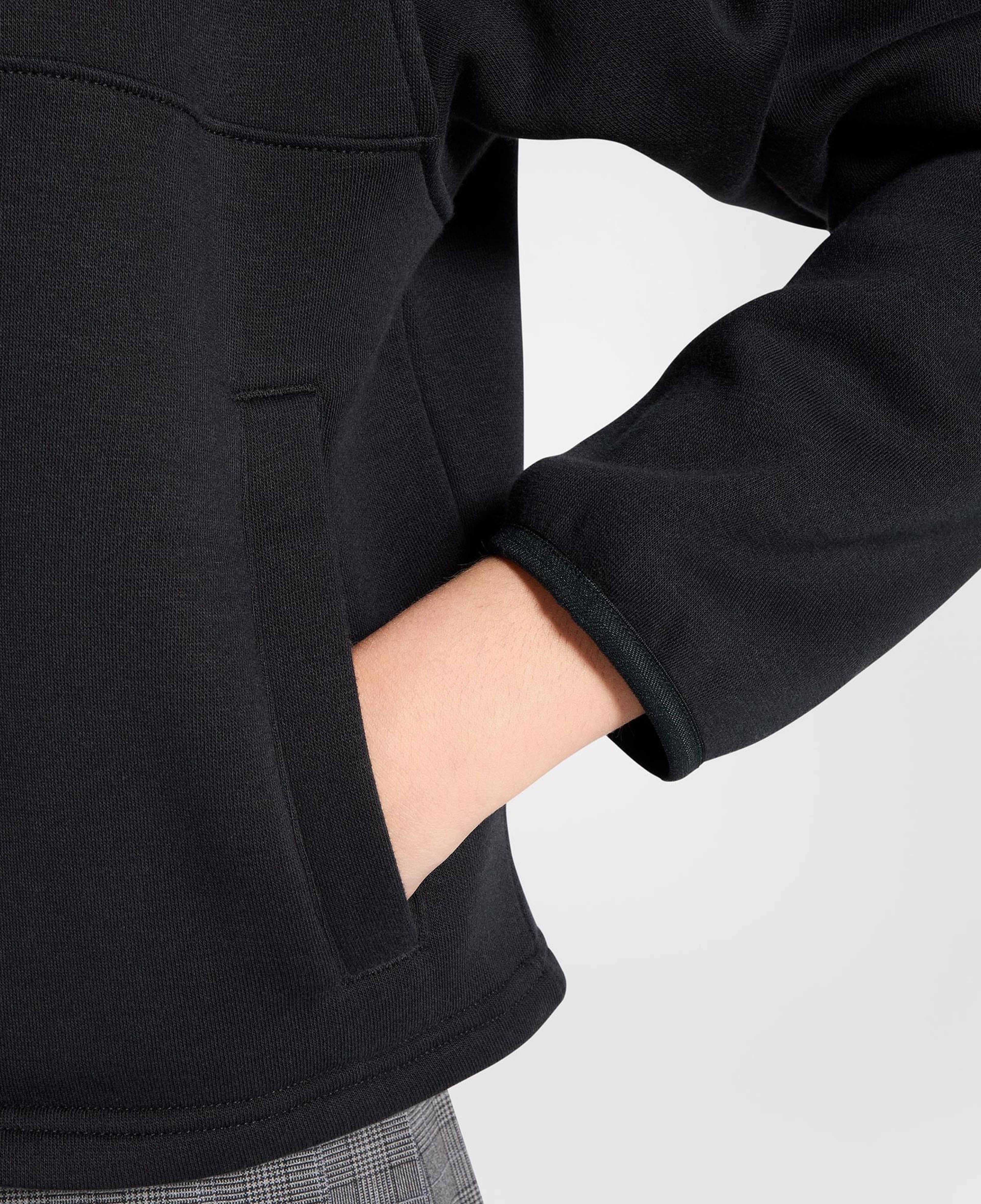 Converse Classic Kadın Yarım Fermuarlı Siyah Sweatshirt