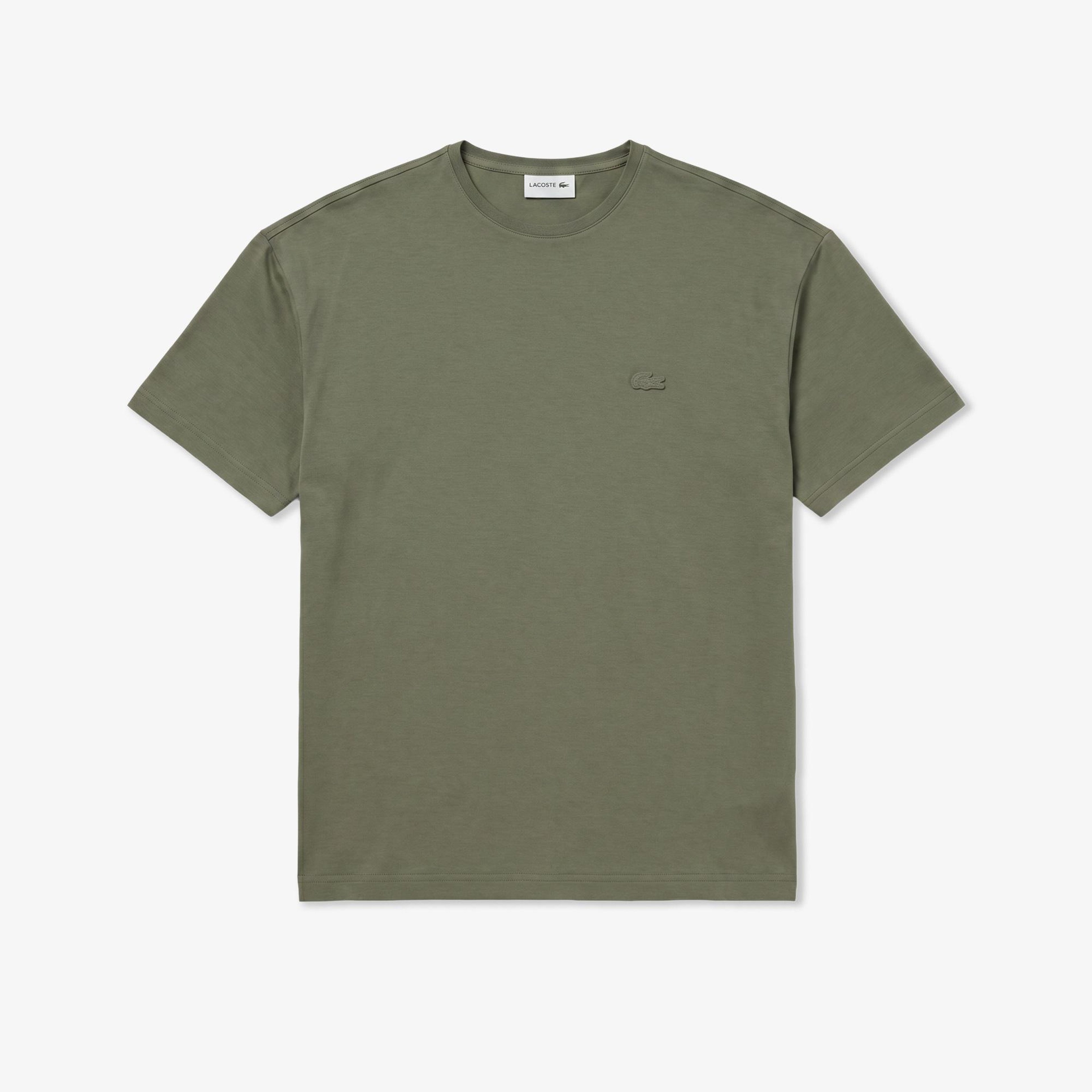 Erkek Relaxed Fit Bisiklet Yaka Haki T-Shirt