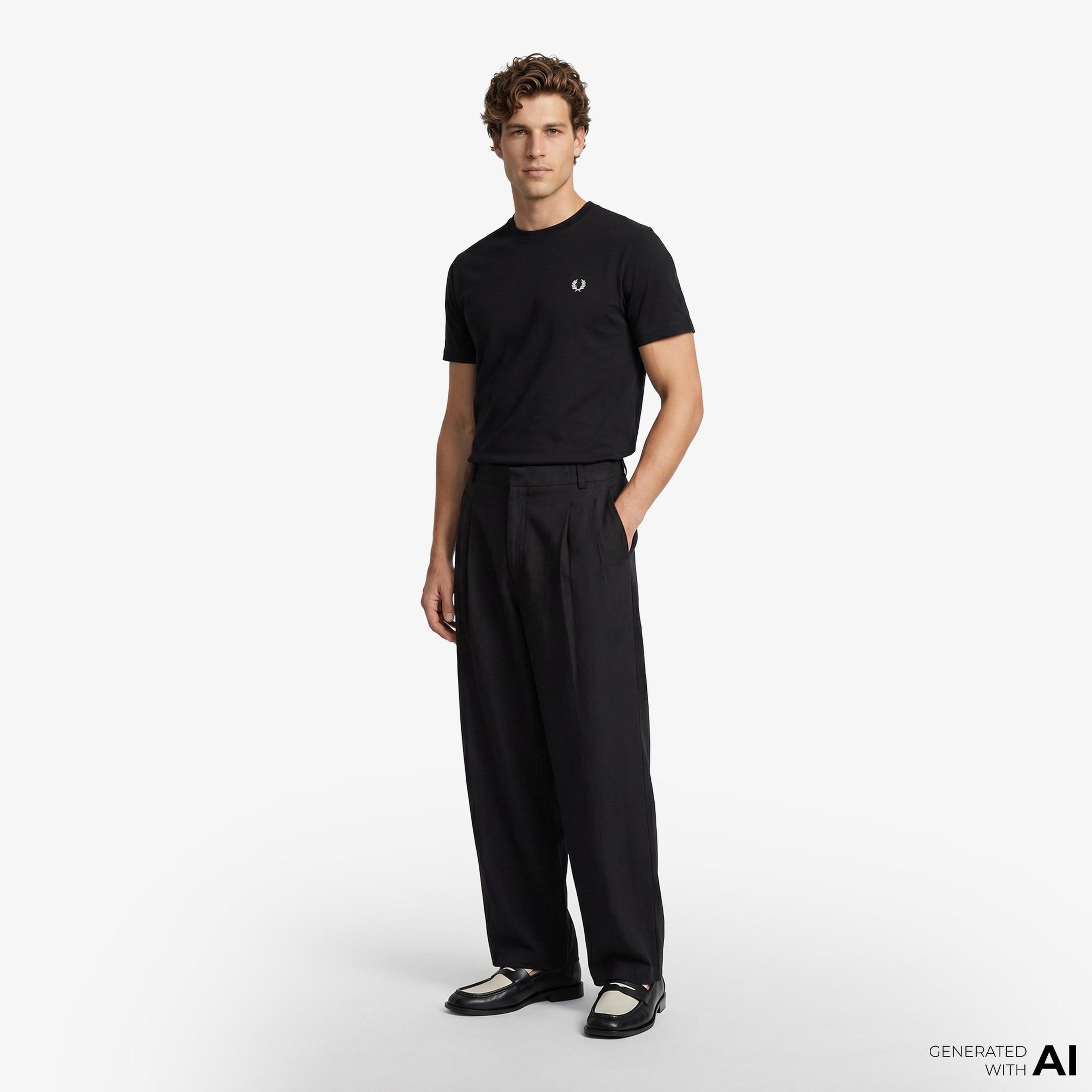 Fred Perry Crew Neck Erkek Siyah T-Shirt