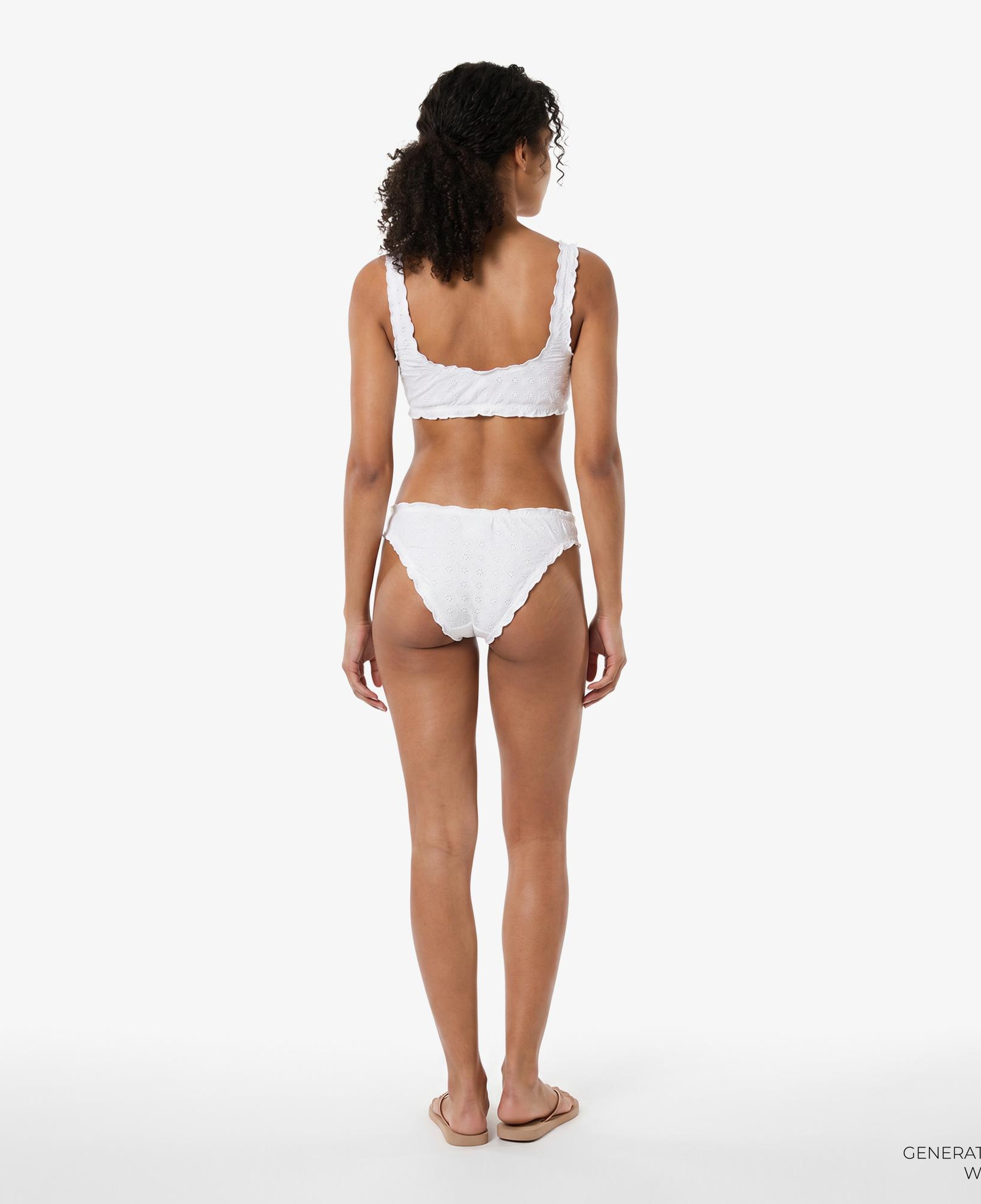 Polo Ralph Lauren Ruffle High Leg Scoop Kadın Beyaz Bikini Altı