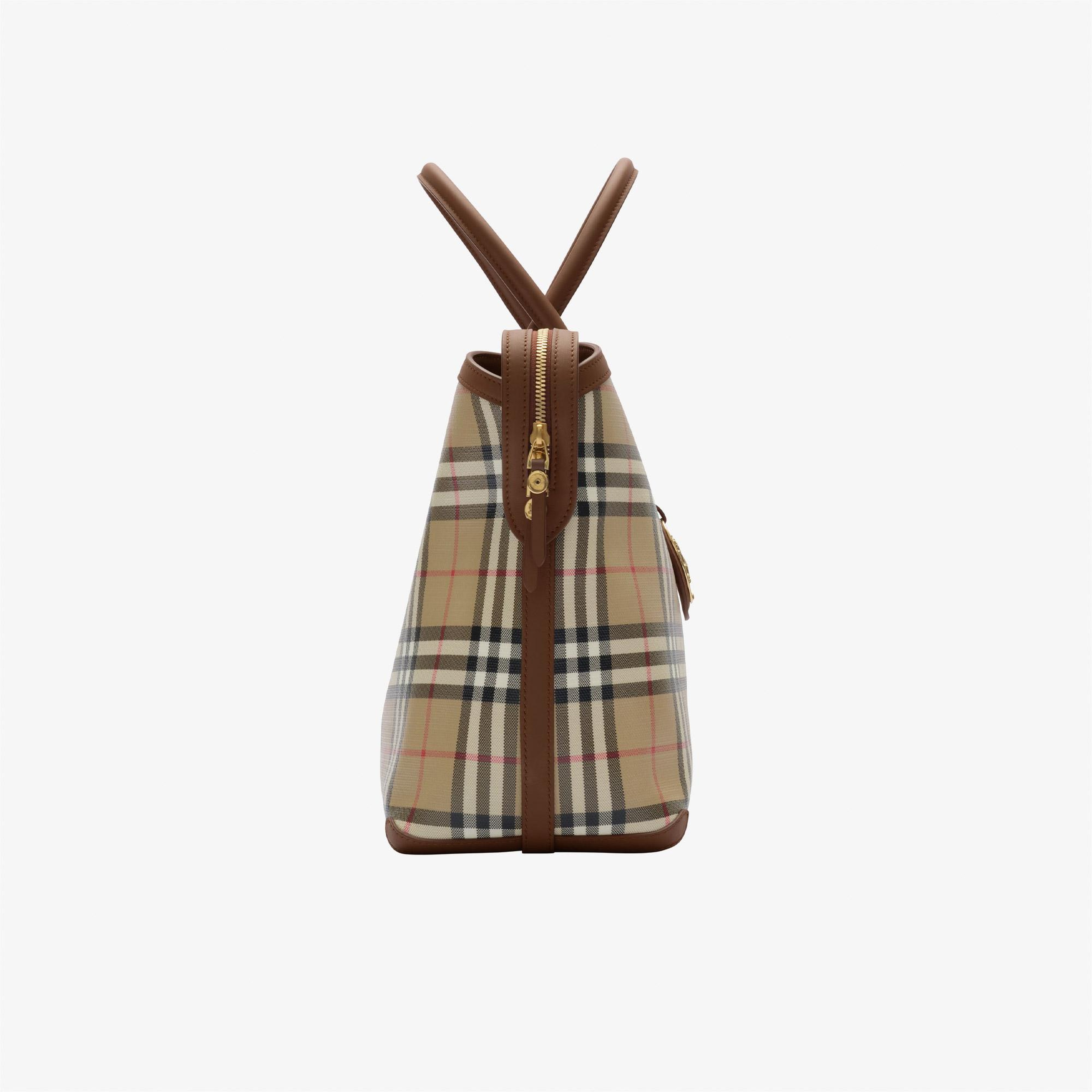 Burberry Zipped Tote Kadın Bej Omuz Çantası