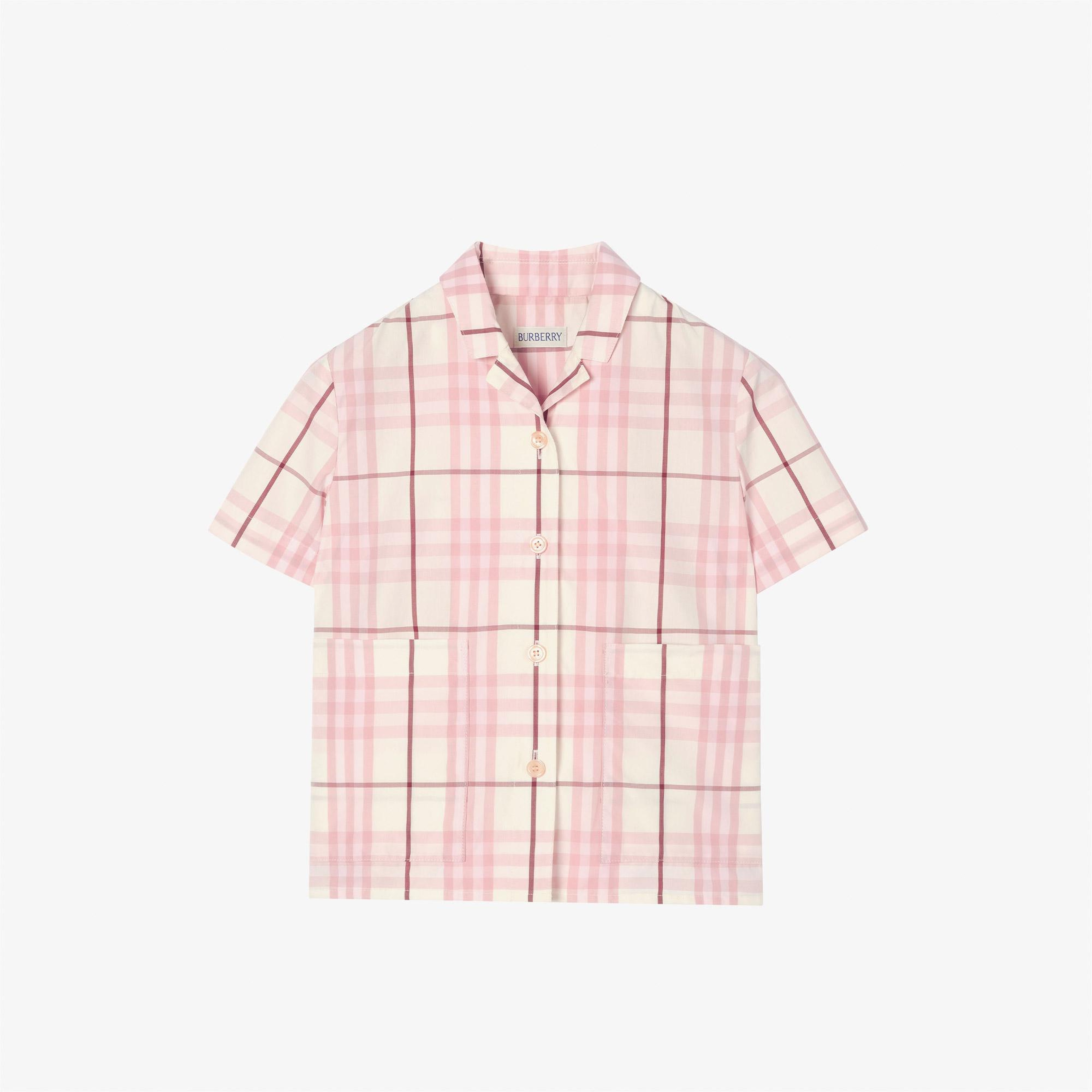 Burberry Check Sybil Çocuk Pembe Gömlek
