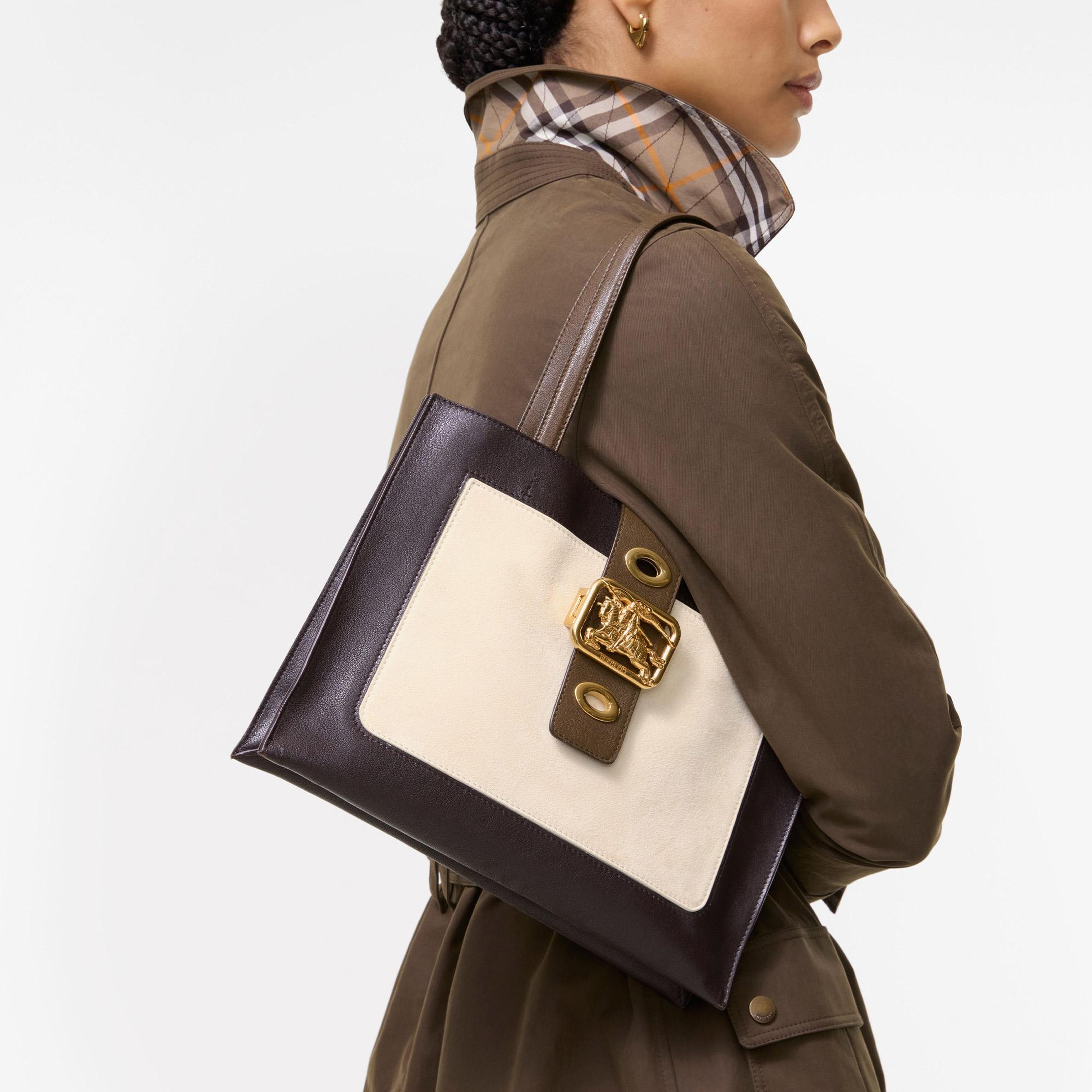 Burberry Rider Tote Kadın Beyaz Omuz Çantası