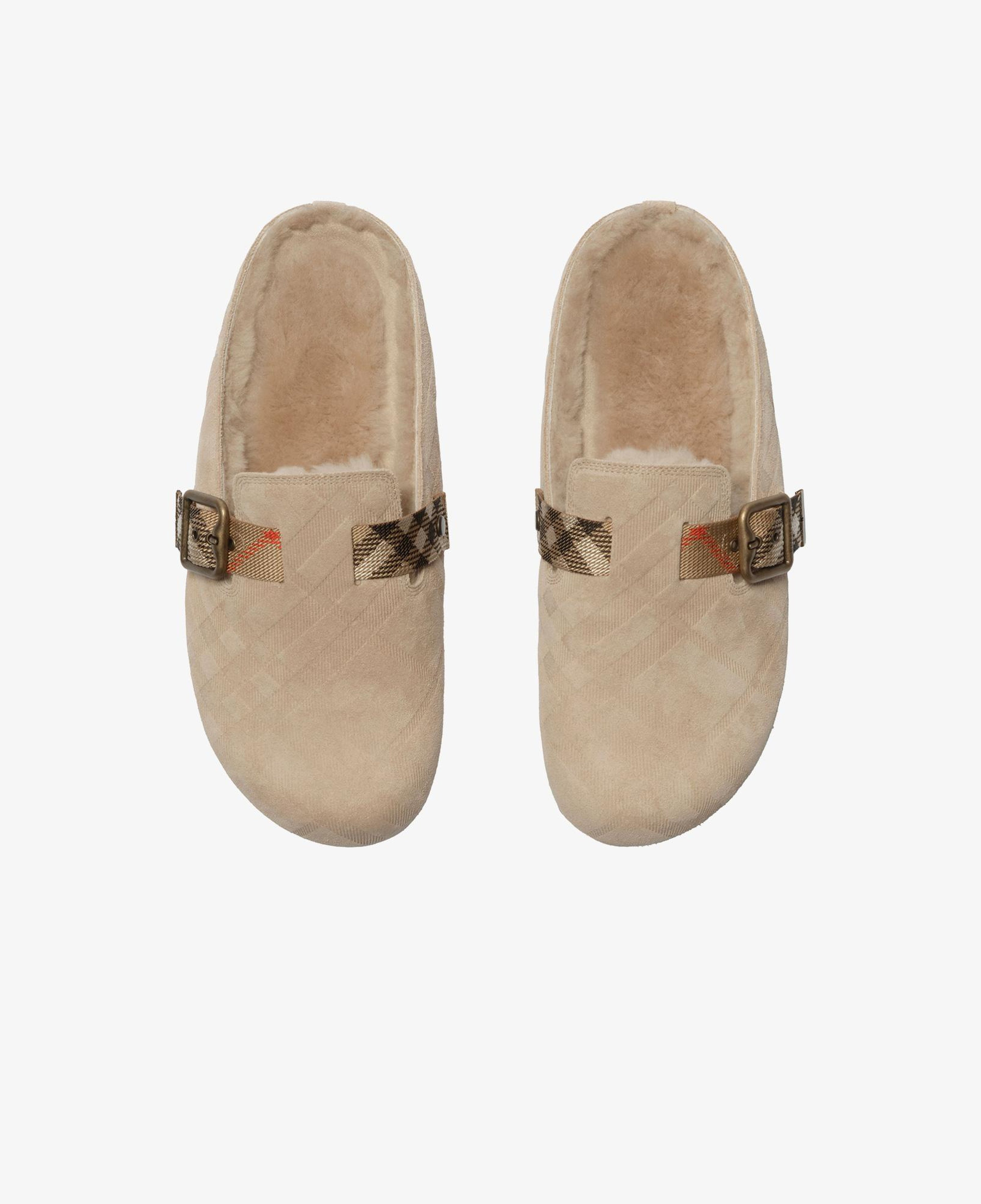 Burberry Urchin Shearling Kadın Krem Sandalet