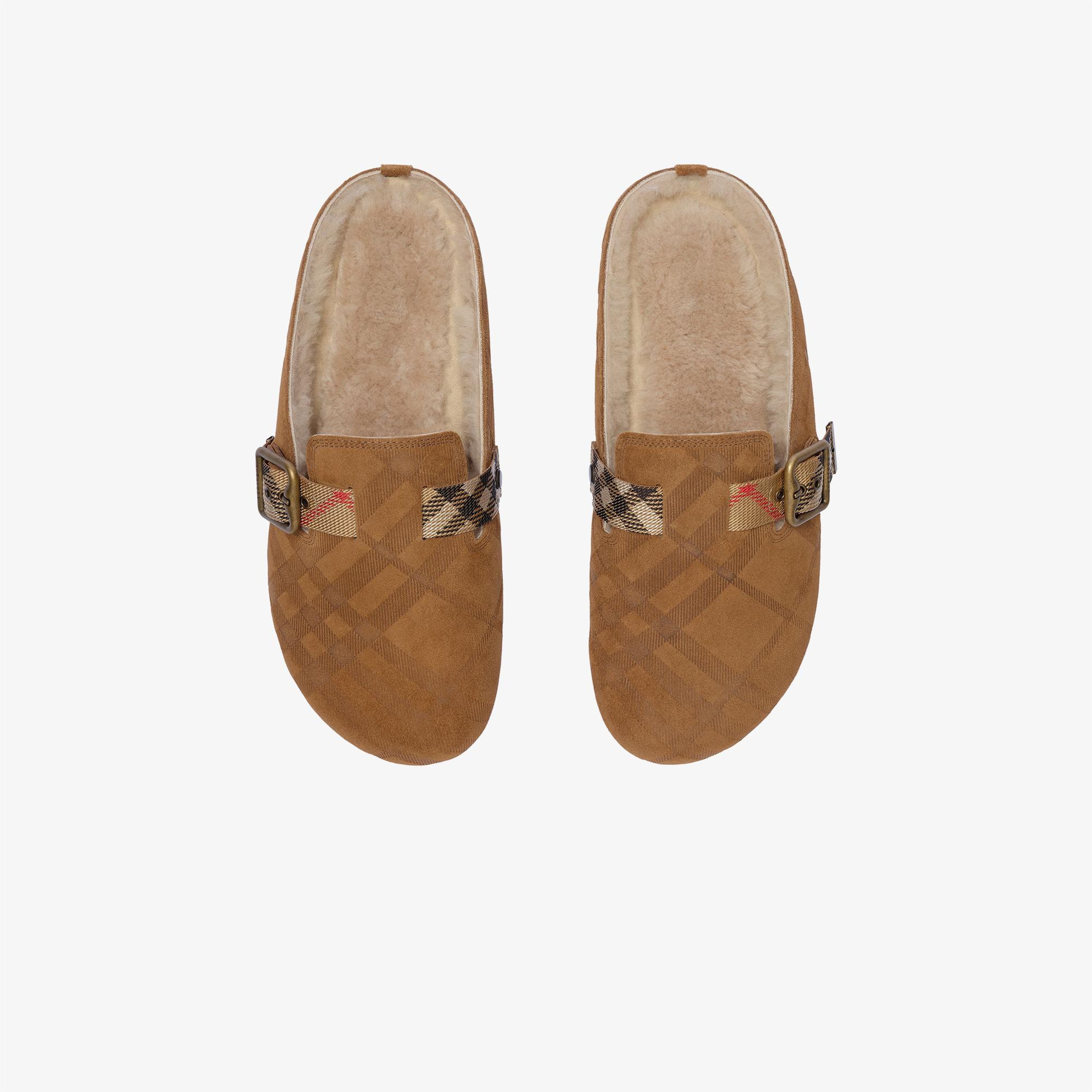 Burberry Urchin Shearling Kadın Kahverengi Sandalet