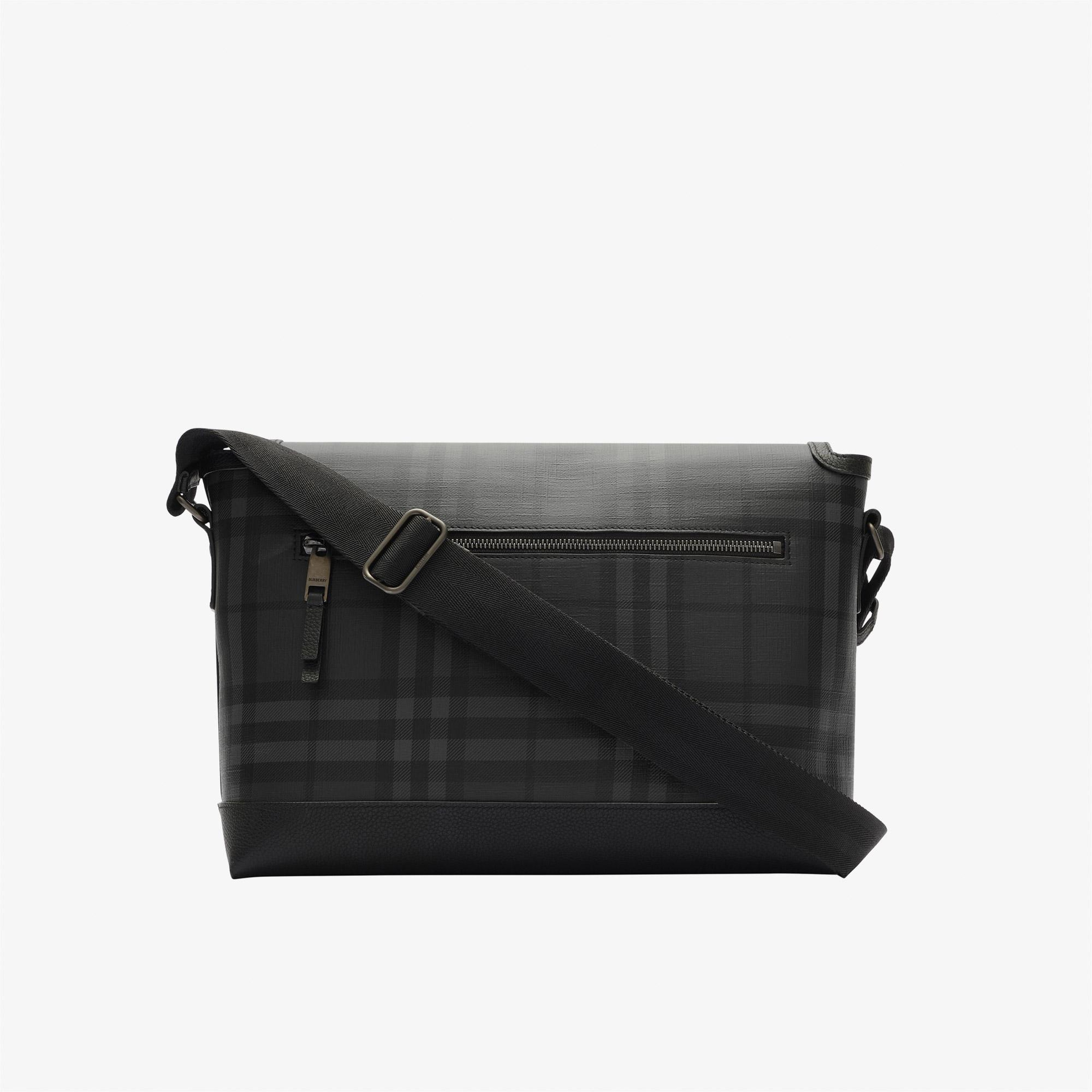 Burberry Messenger Iron Check Bin Erkek Antrasit Omuz Çantası