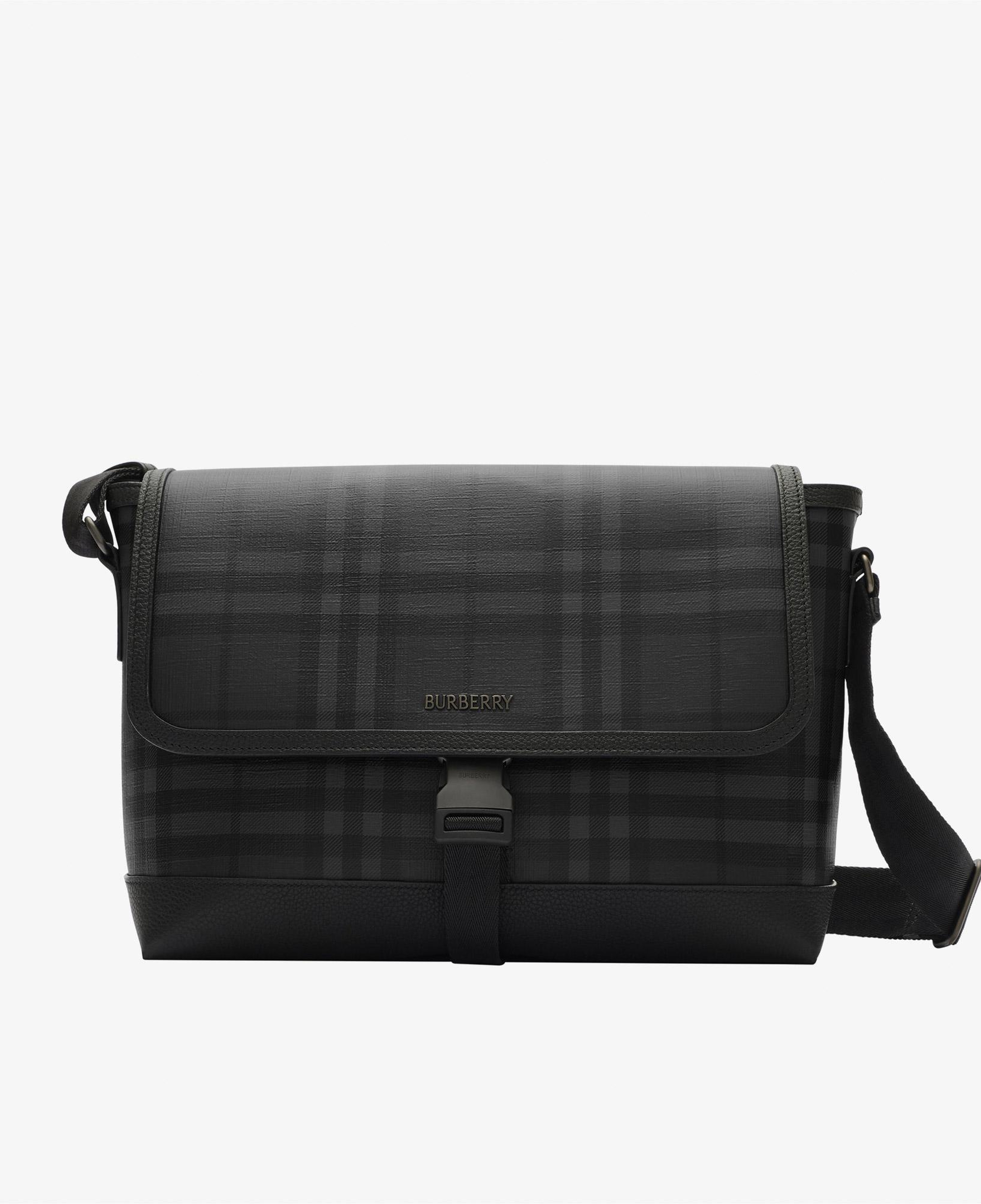 Burberry Messenger Iron Check Bin Erkek Antrasit Omuz Çantası