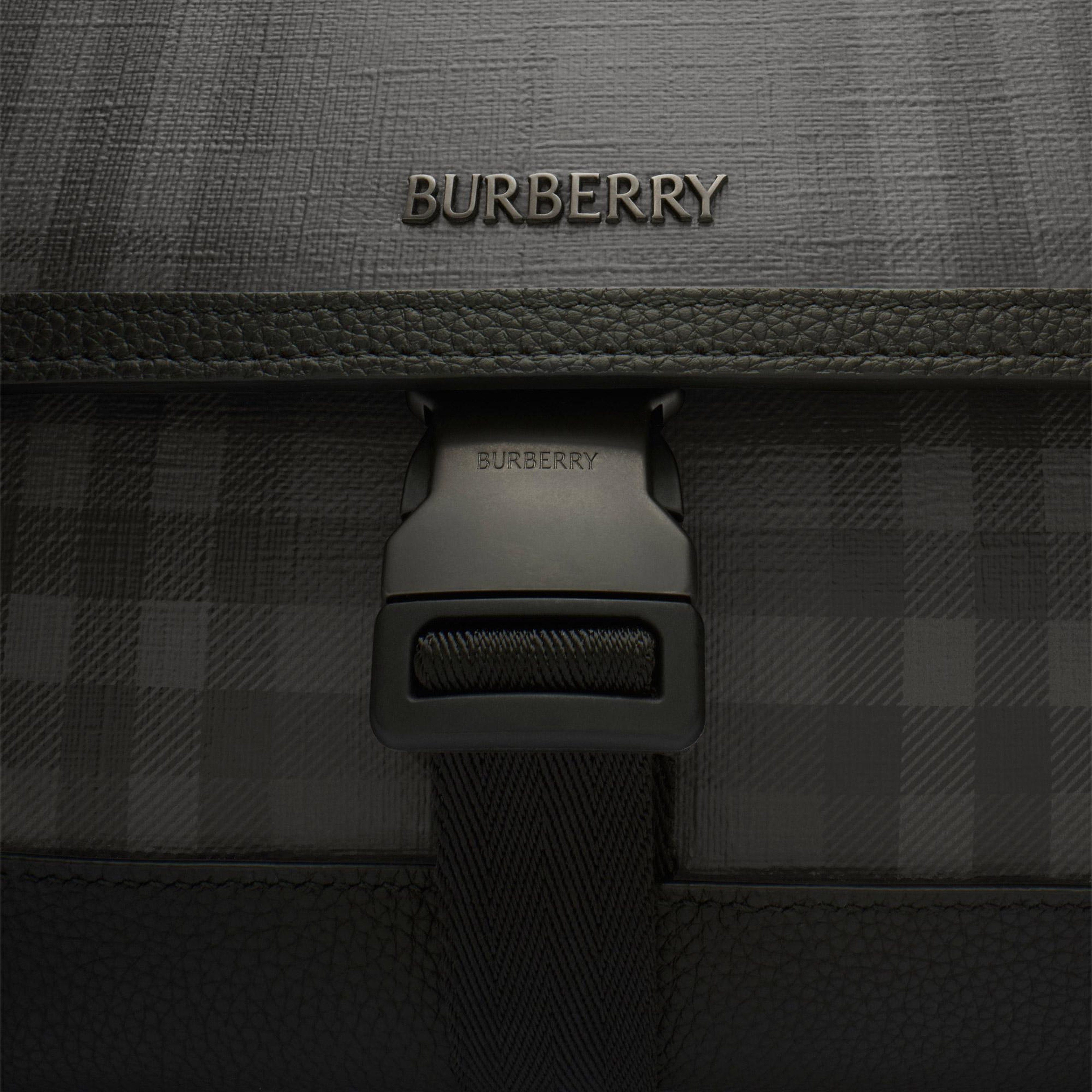 Burberry Messenger Iron Check Bin Erkek Antrasit Omuz Çantası