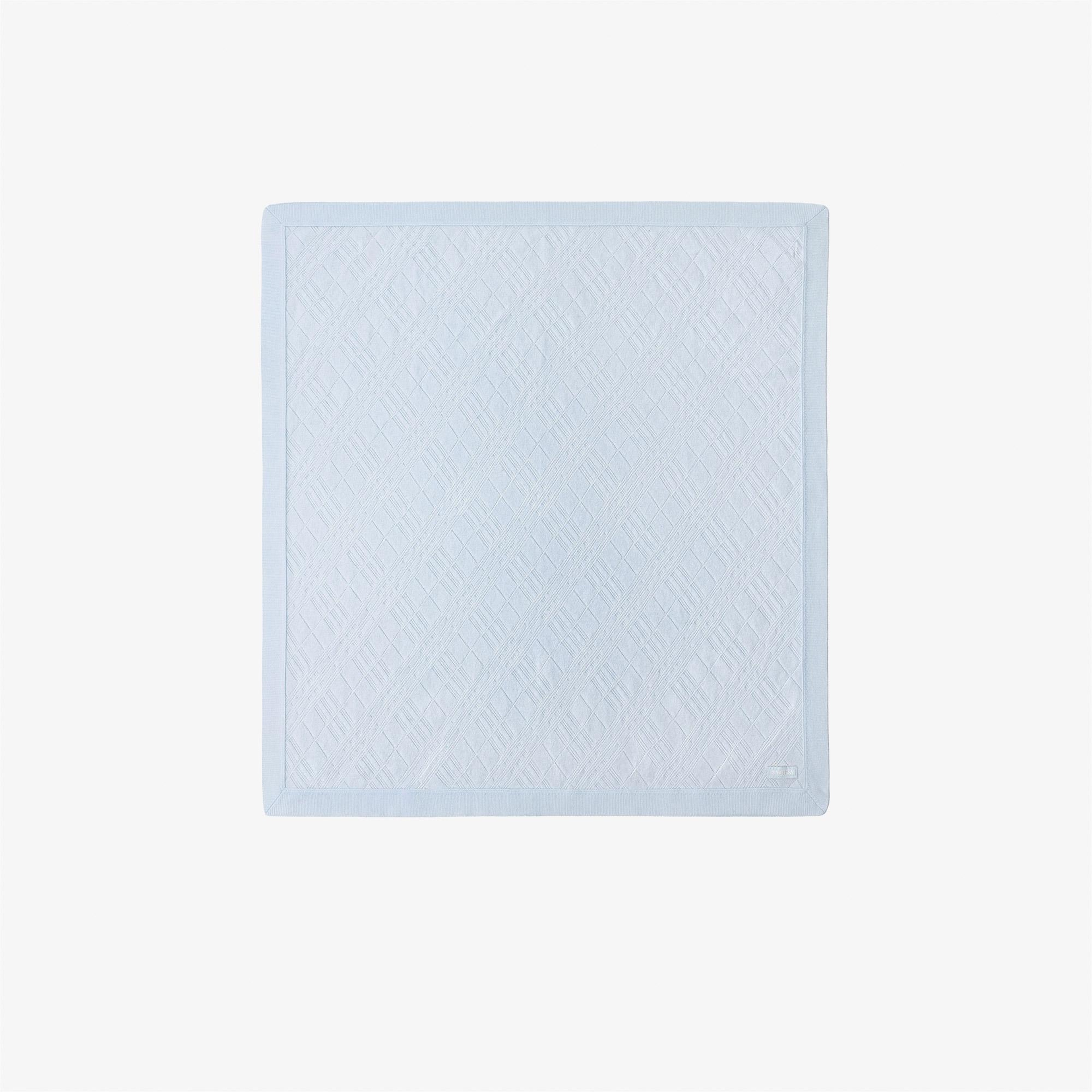 Burberry Knit Blanket Çocuk Mavi Battaniye