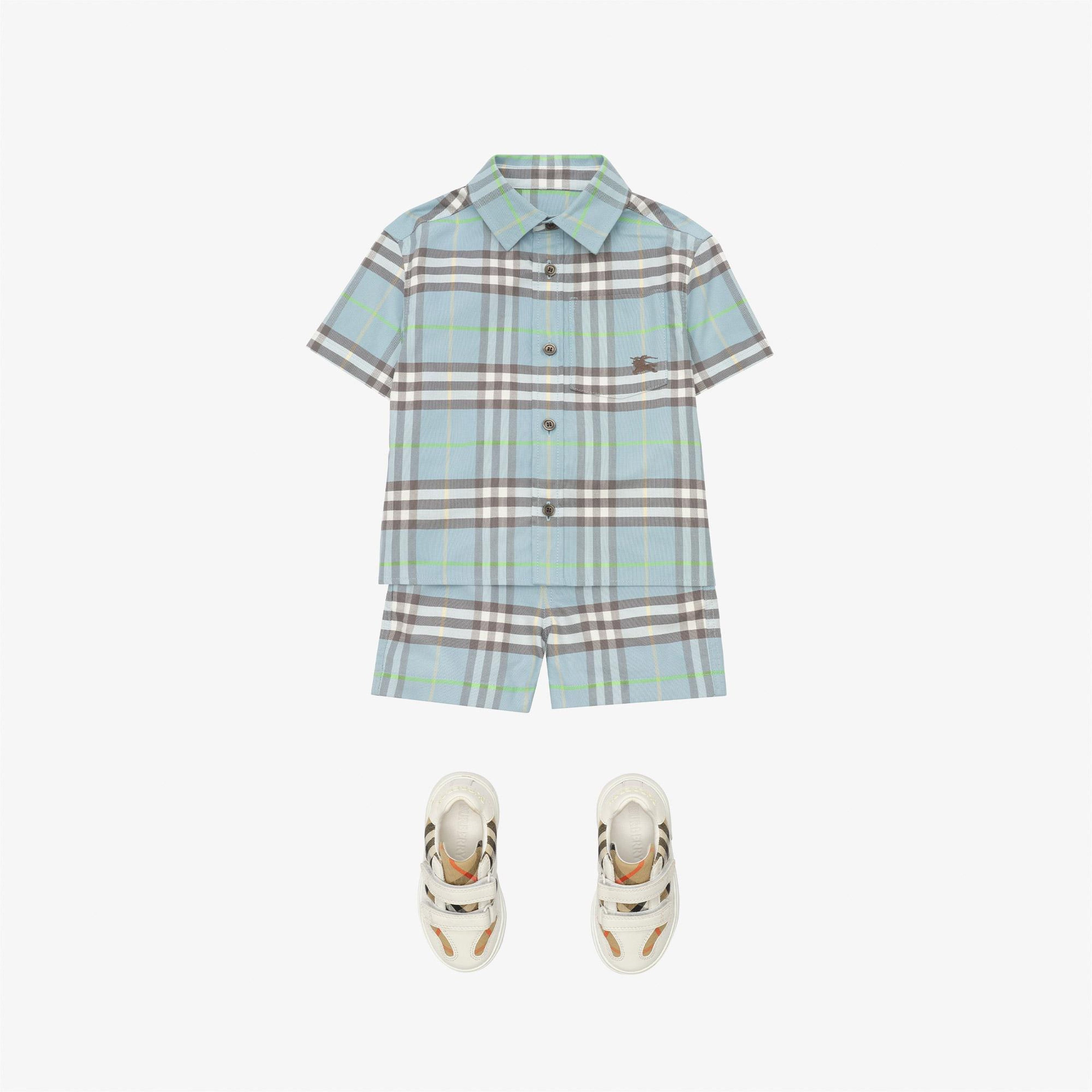 Burberry Oscar Check Çocuk Mavi Şort