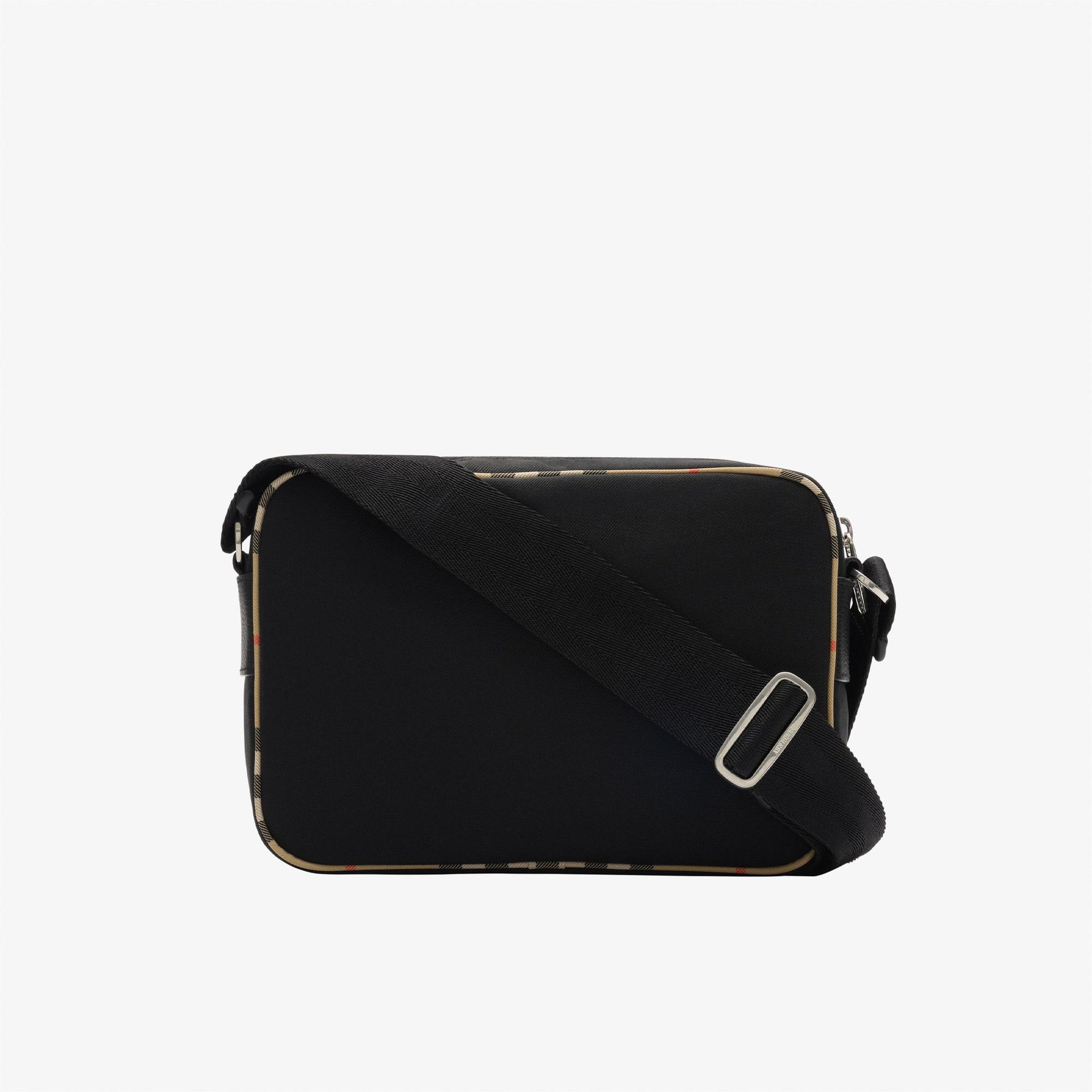 Burberry Crossbody Check Erkek Siyah Omuz Çantası