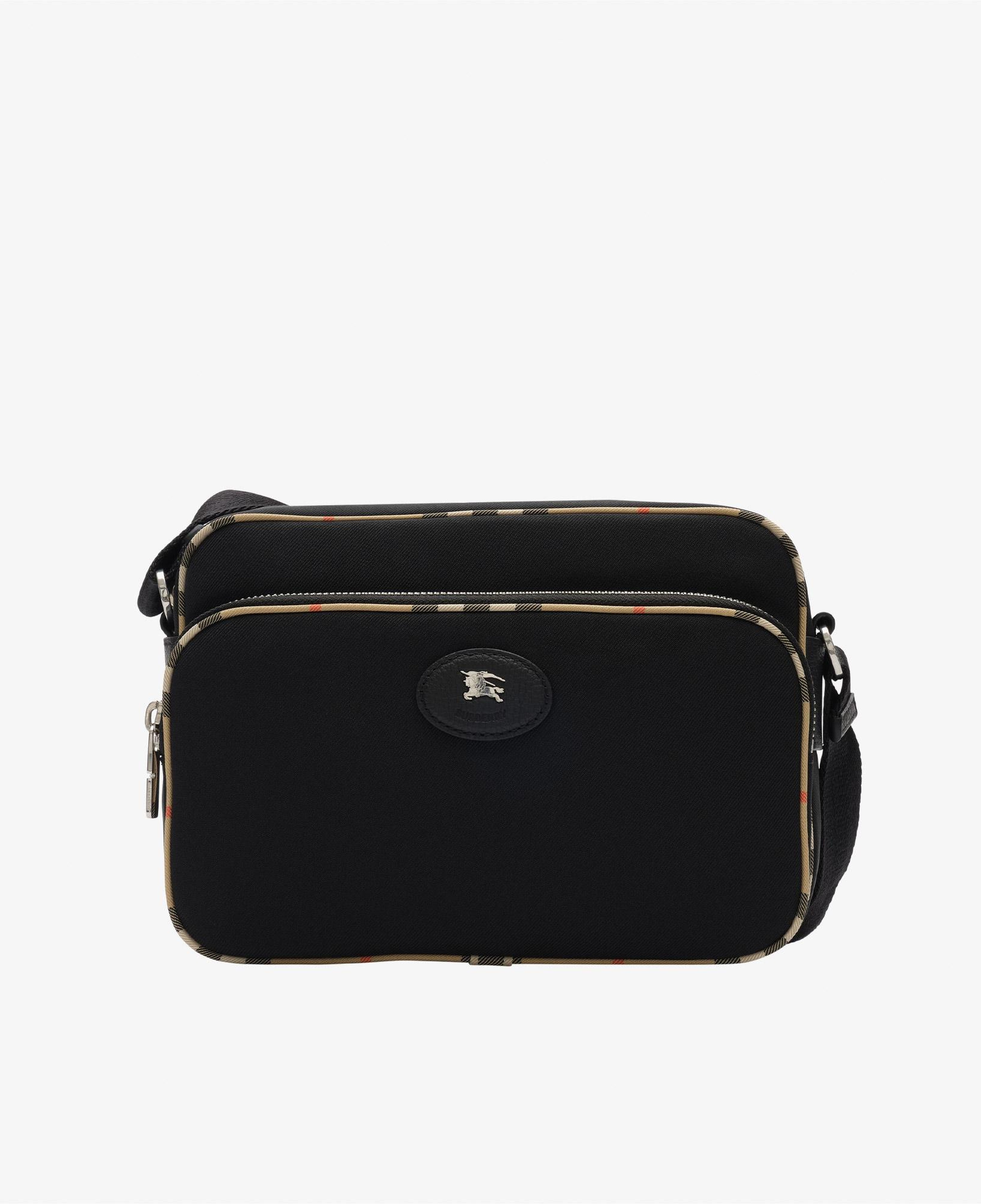 Burberry Crossbody Check Erkek Siyah Omuz Çantası